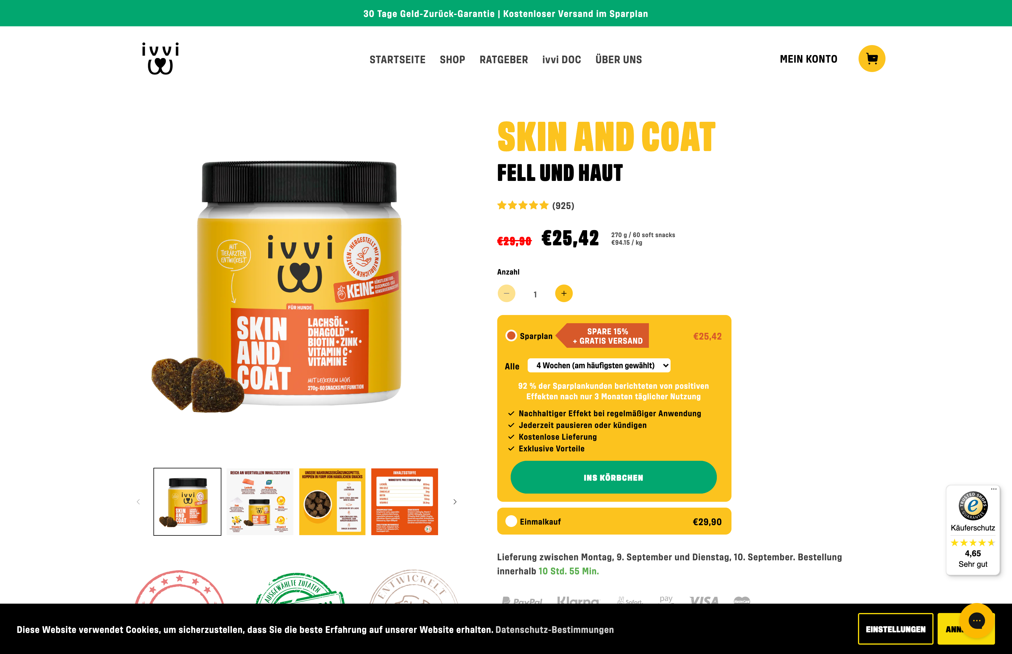 Pet care products website screenshot 3