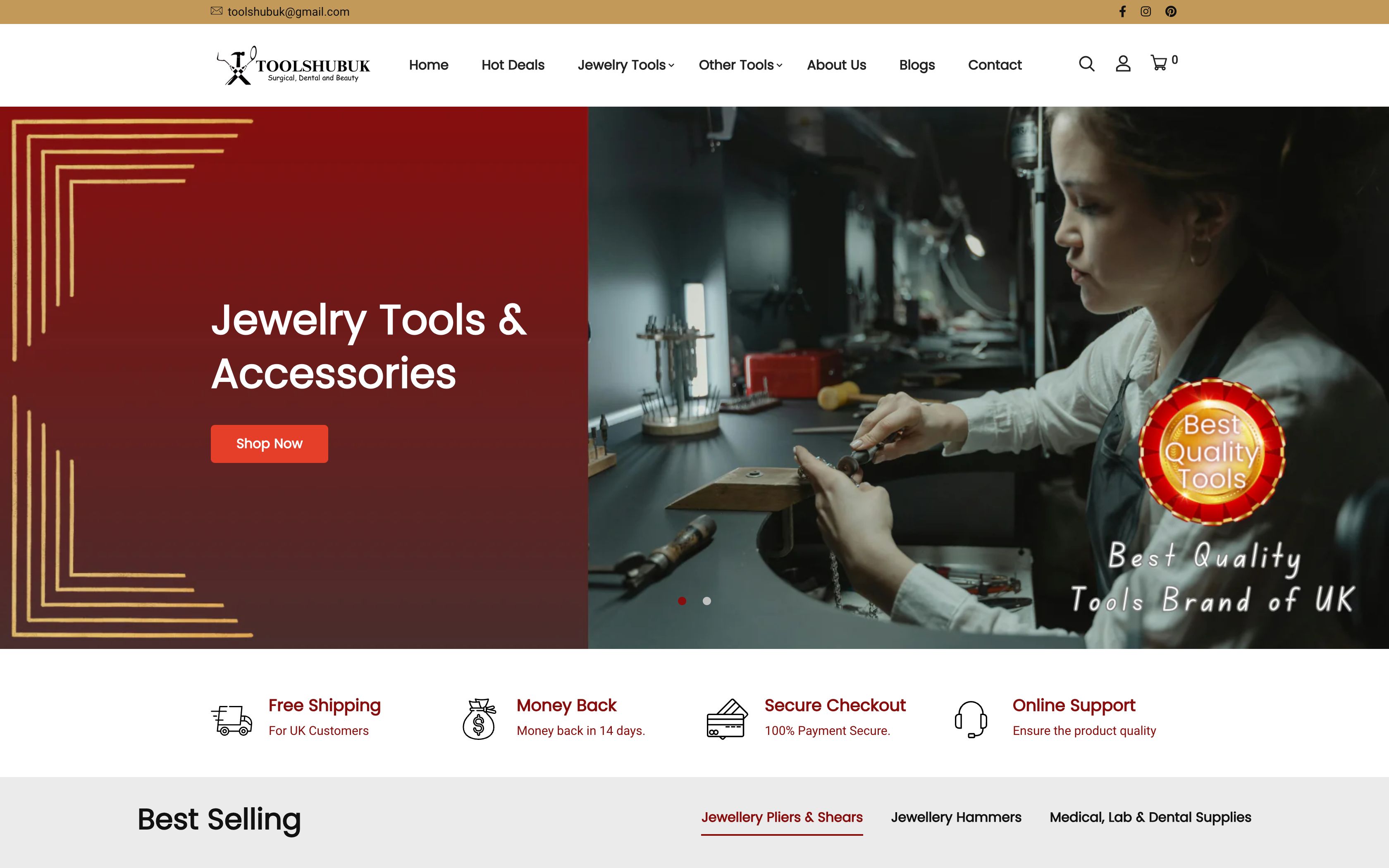Shopify store of Jewelry tools in UK screenshot 6