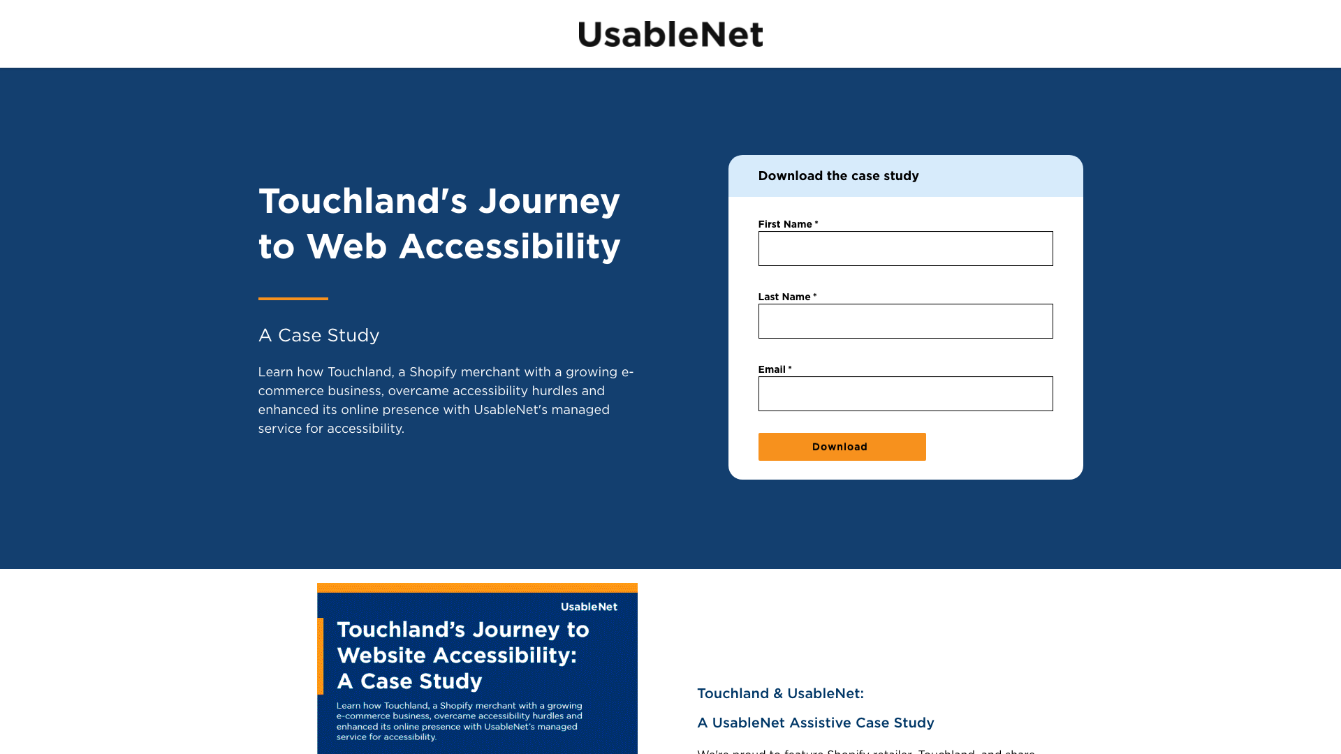 Download the Case Study: Touchland's Journey to Web Accessibility