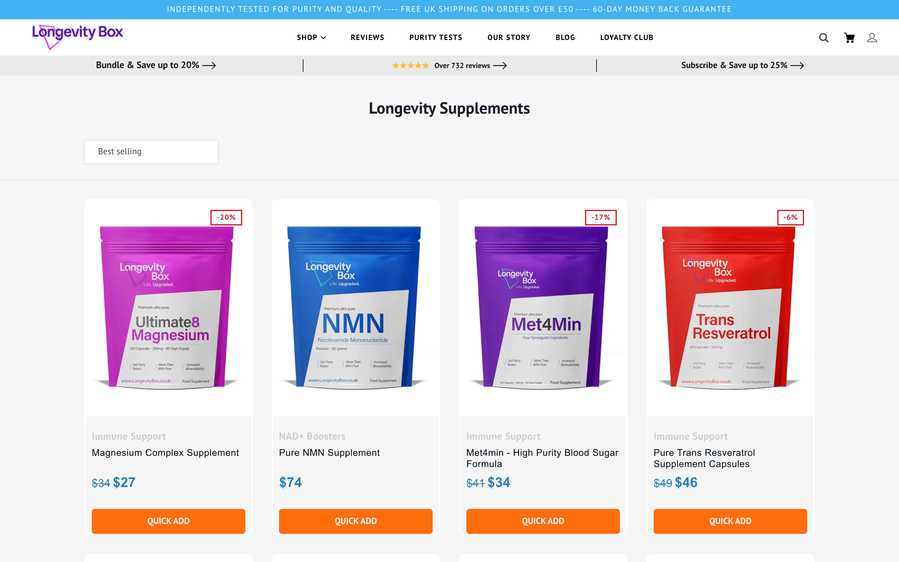 Longevity box : Theme Design, App integration and ongoing maintenance  screenshot 2