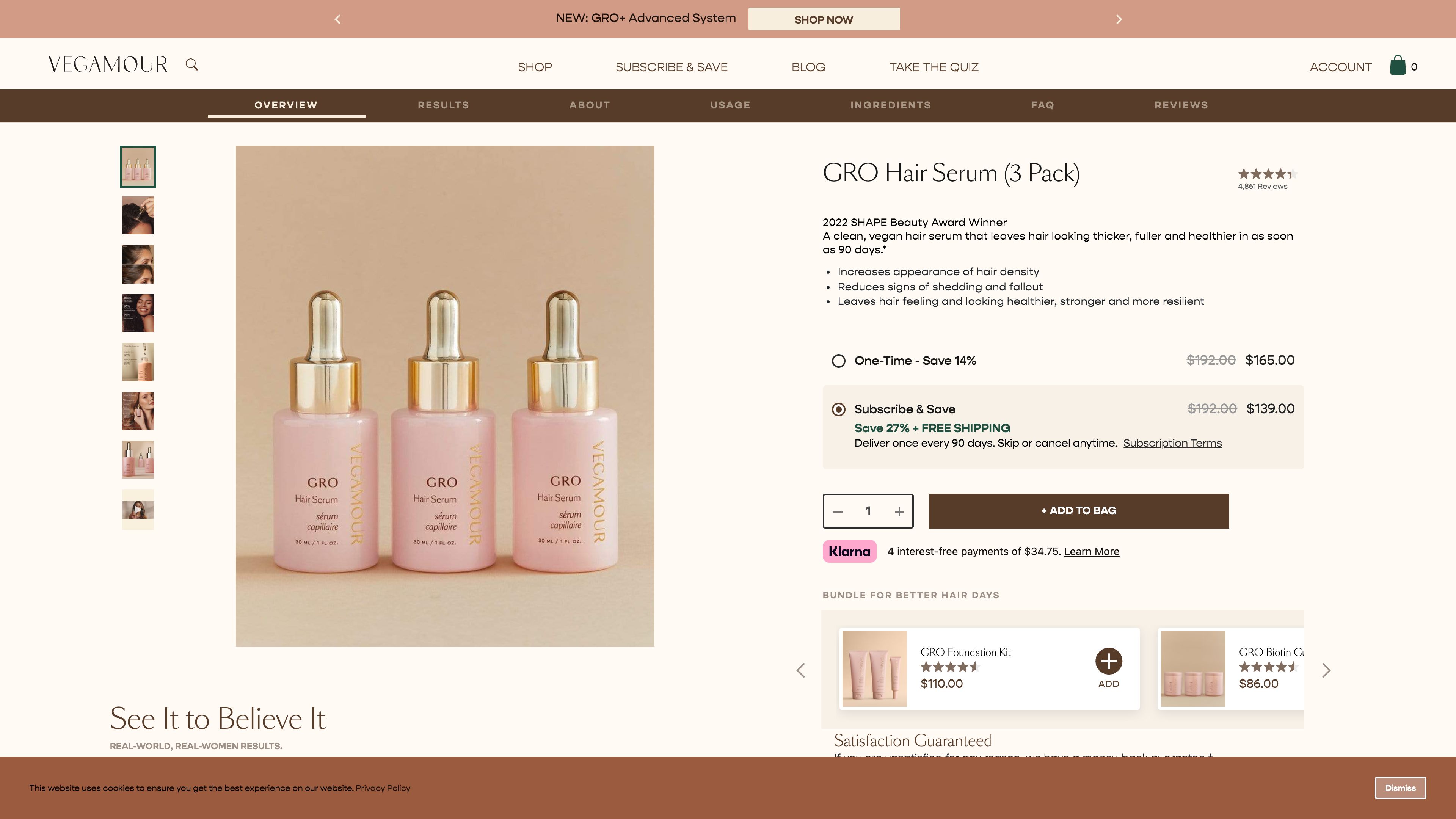 Vegamour - Development and growth of Shopify Plus store screenshot 4