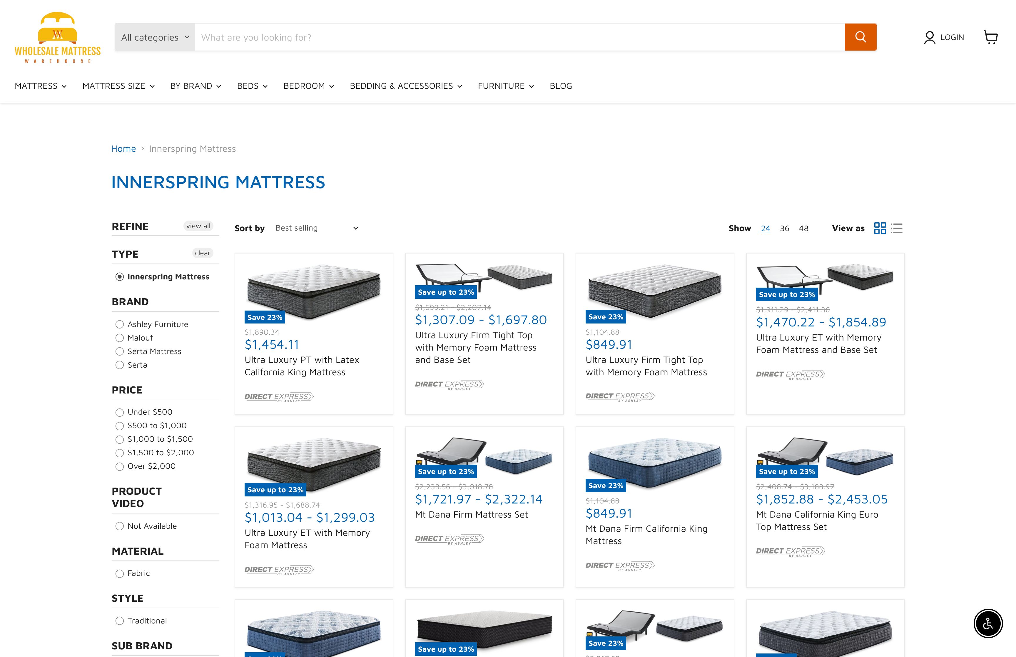 Shopify Store Designing: Wholesale Mattress Warehouse screenshot 4