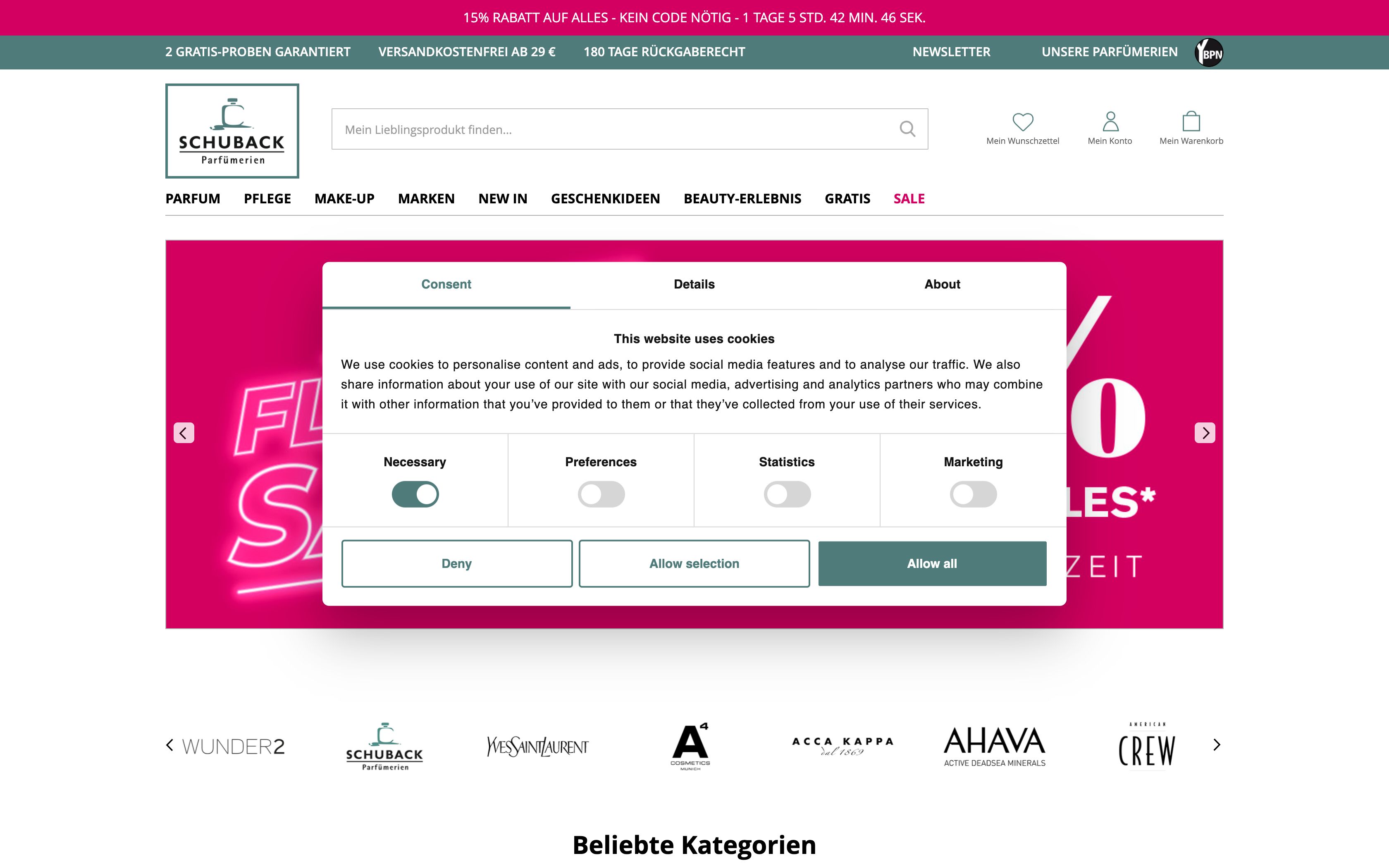 A/B - Testing  Schuback Parfumerien