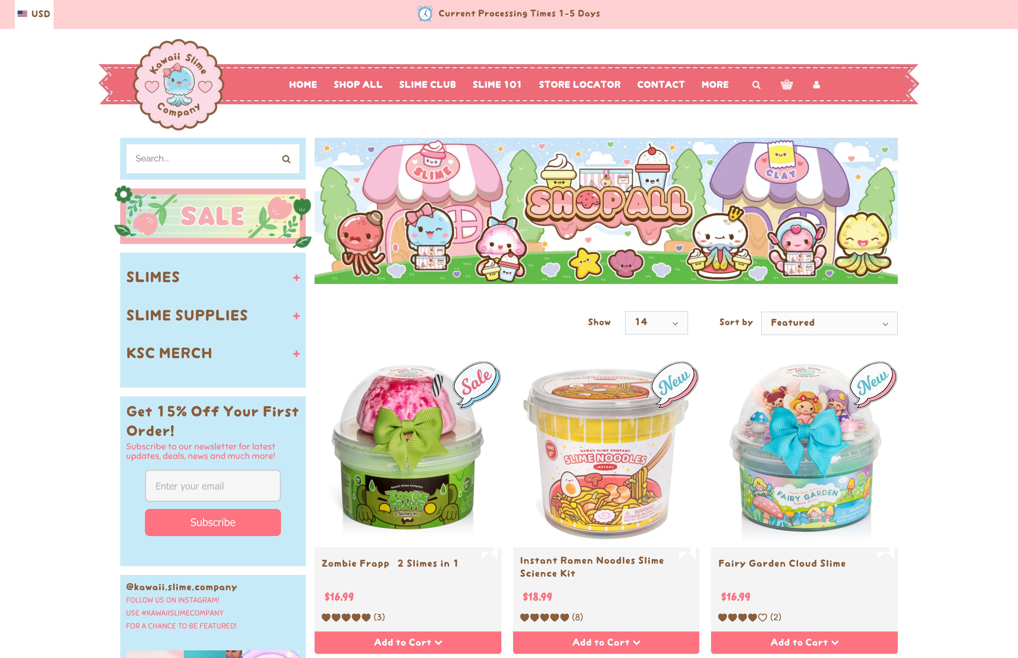 KawaiiSlimeCompany - A uniquely designed Shopify Plus Store Theme screenshot