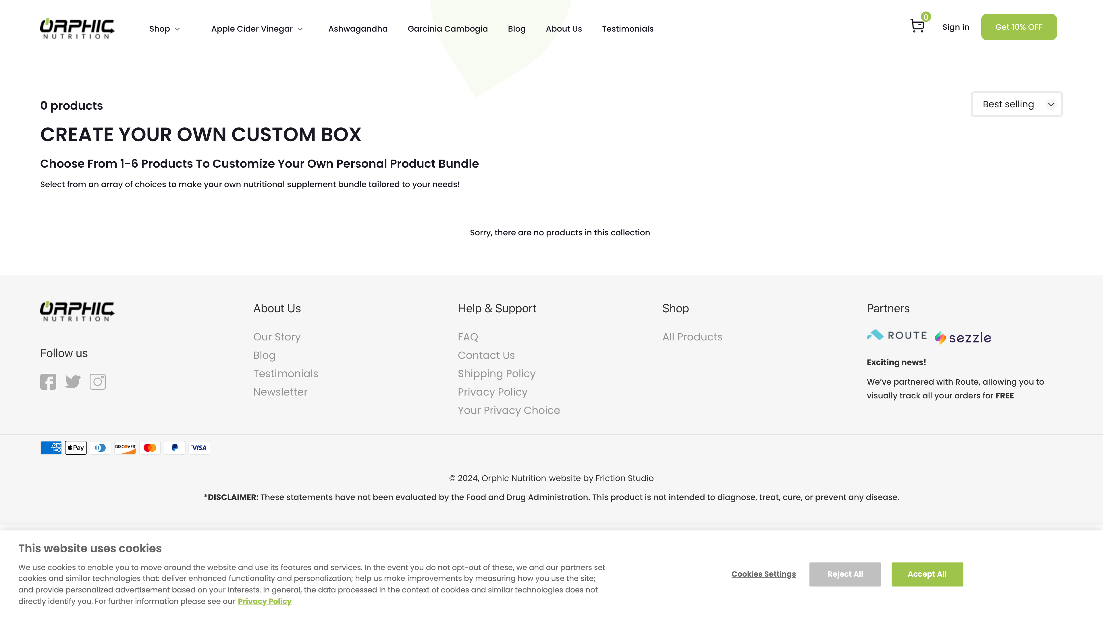 Orphic Nutrtion - A supplement brand  screenshot 2