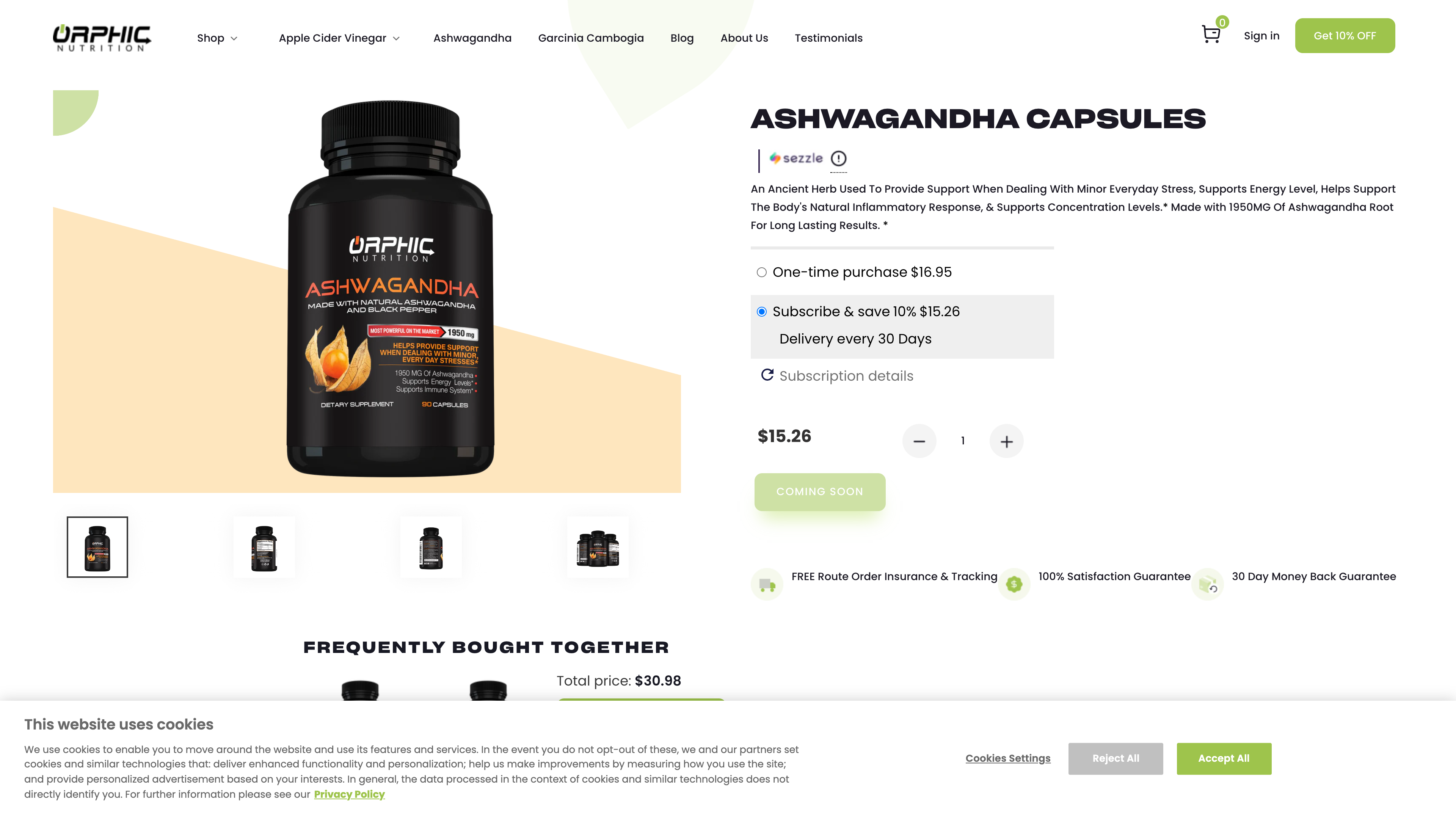 Orphic Nutrtion - A supplement brand  screenshot 3