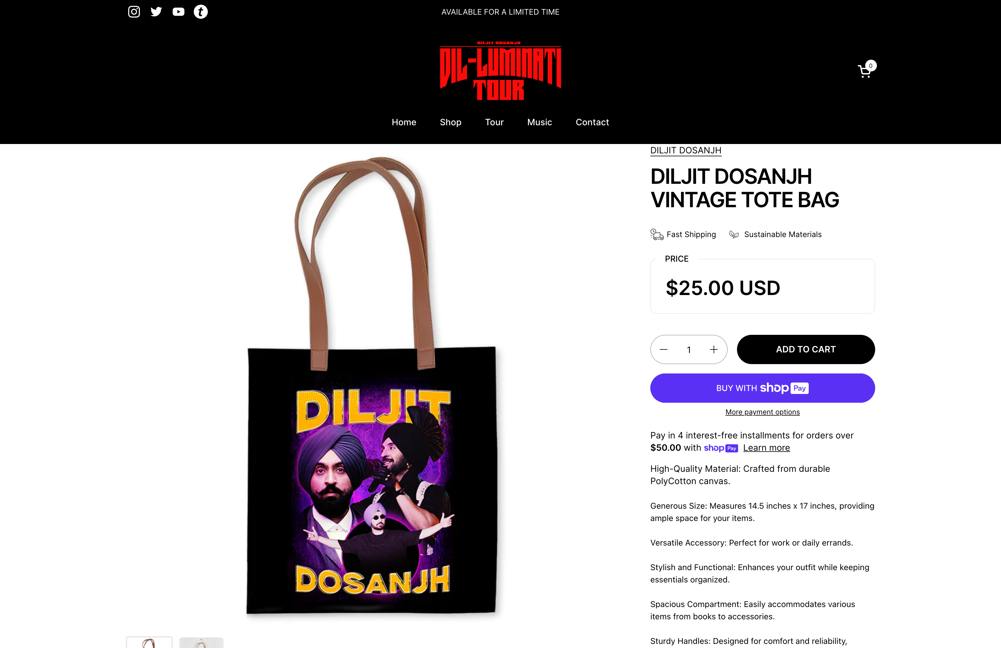 Diljit Dosanjh | Official Merch Website screenshot 3