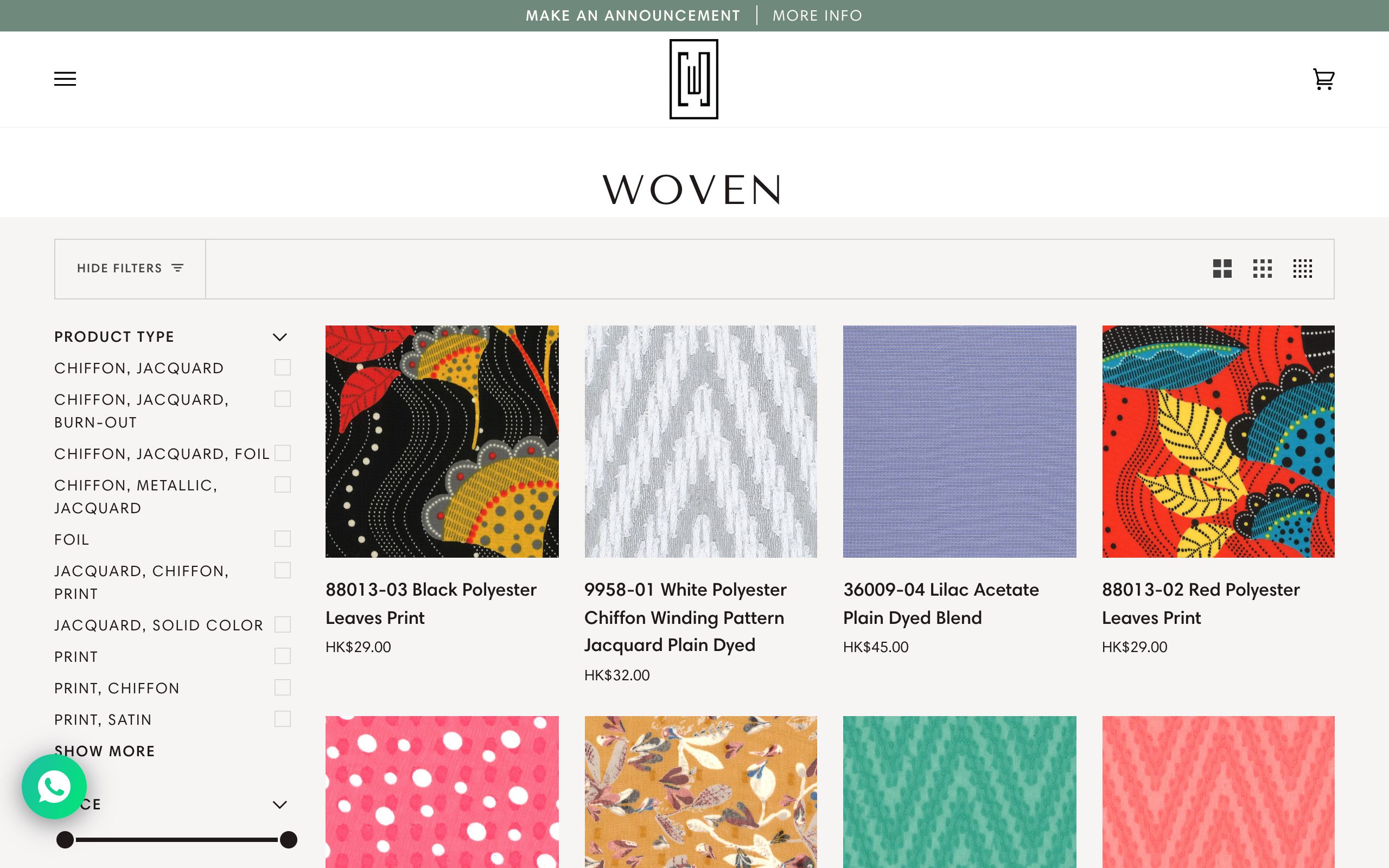 Chun Wing Hing - 3D Fabric Feature /  e-shop Set-up & Design screenshot