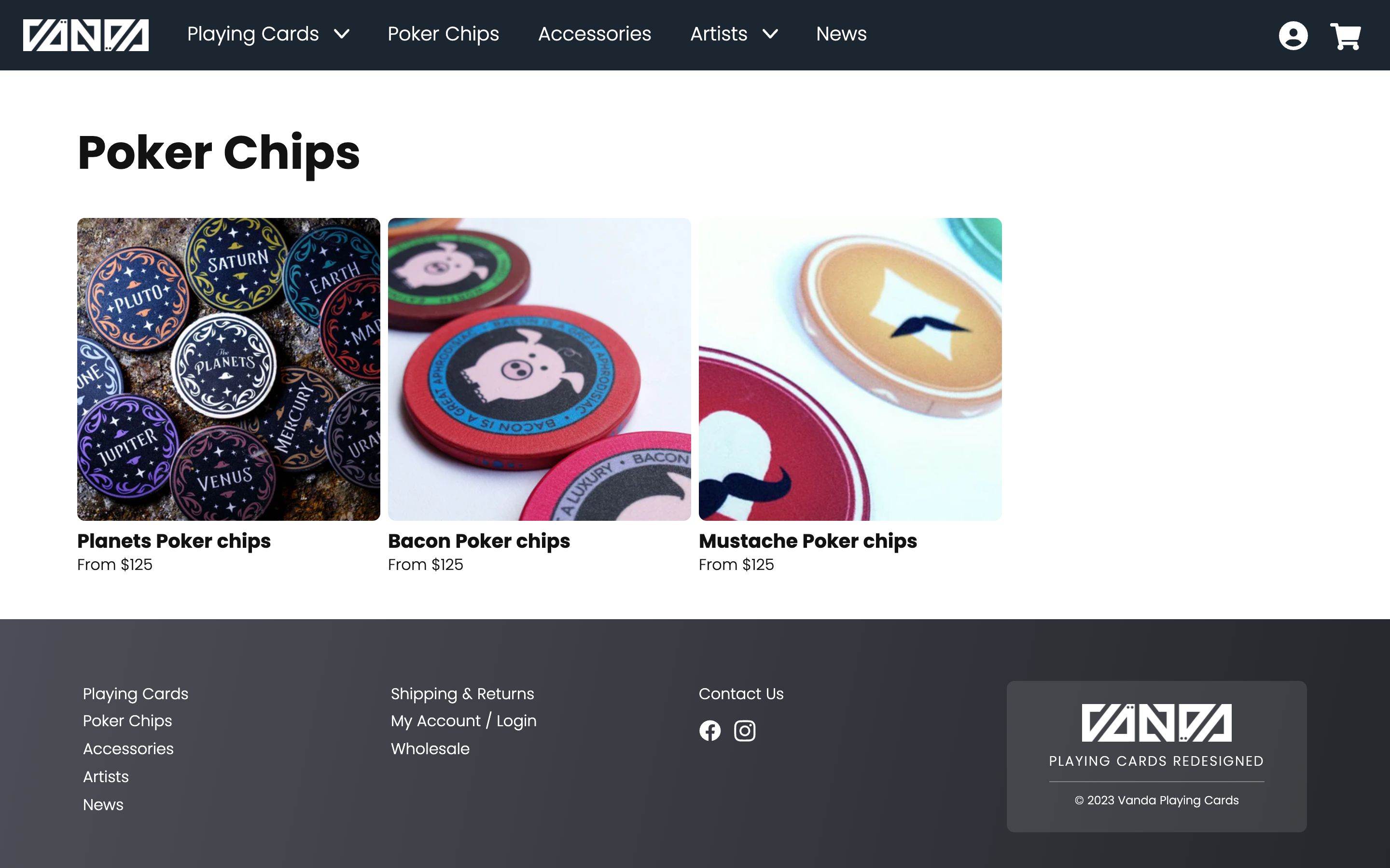 Vanda Cards website development & custom cart integration screenshot 3