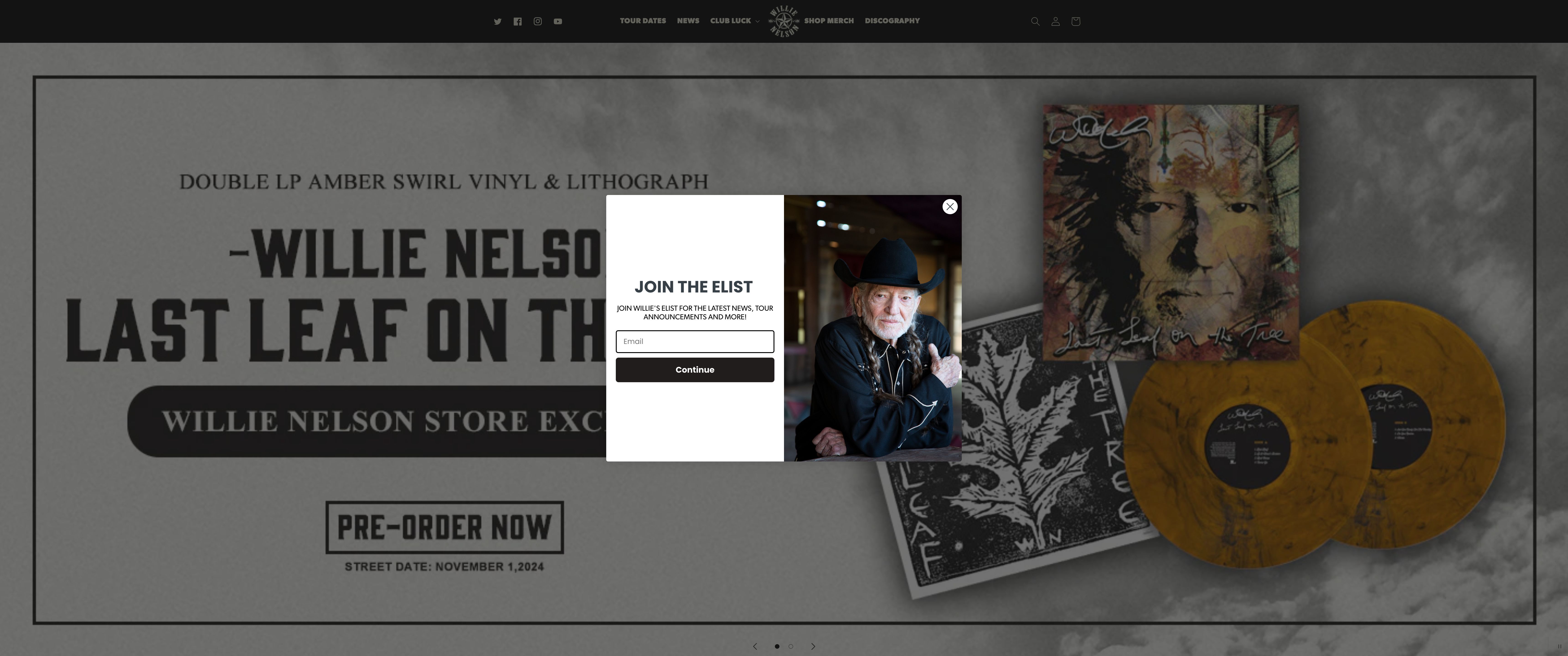Willie Nelson - Shopify Plus, Web Design, Fulfillment, Fan Club & VIP screenshot 4