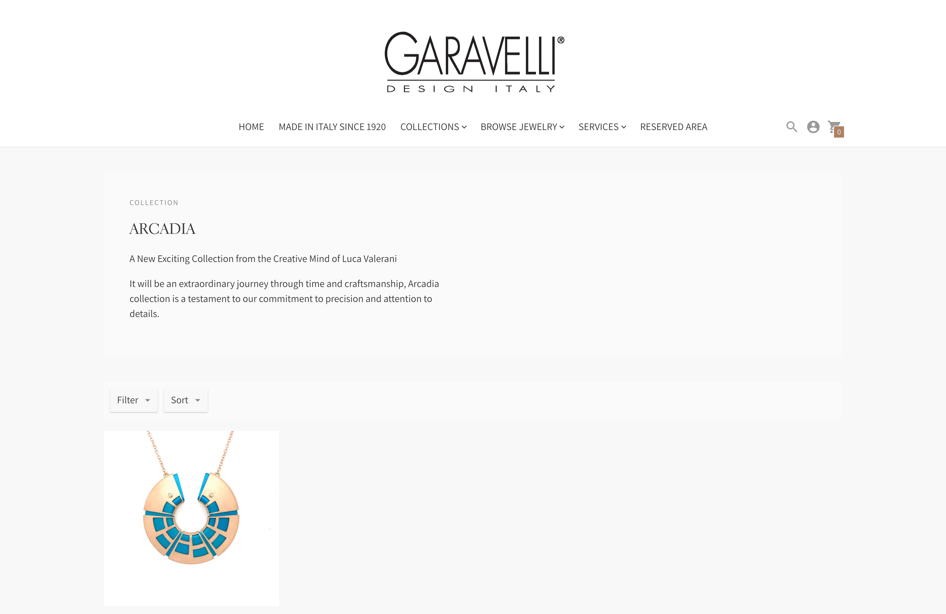 Garavelli Luxury Jewelry - Website Design & Development screenshot 3