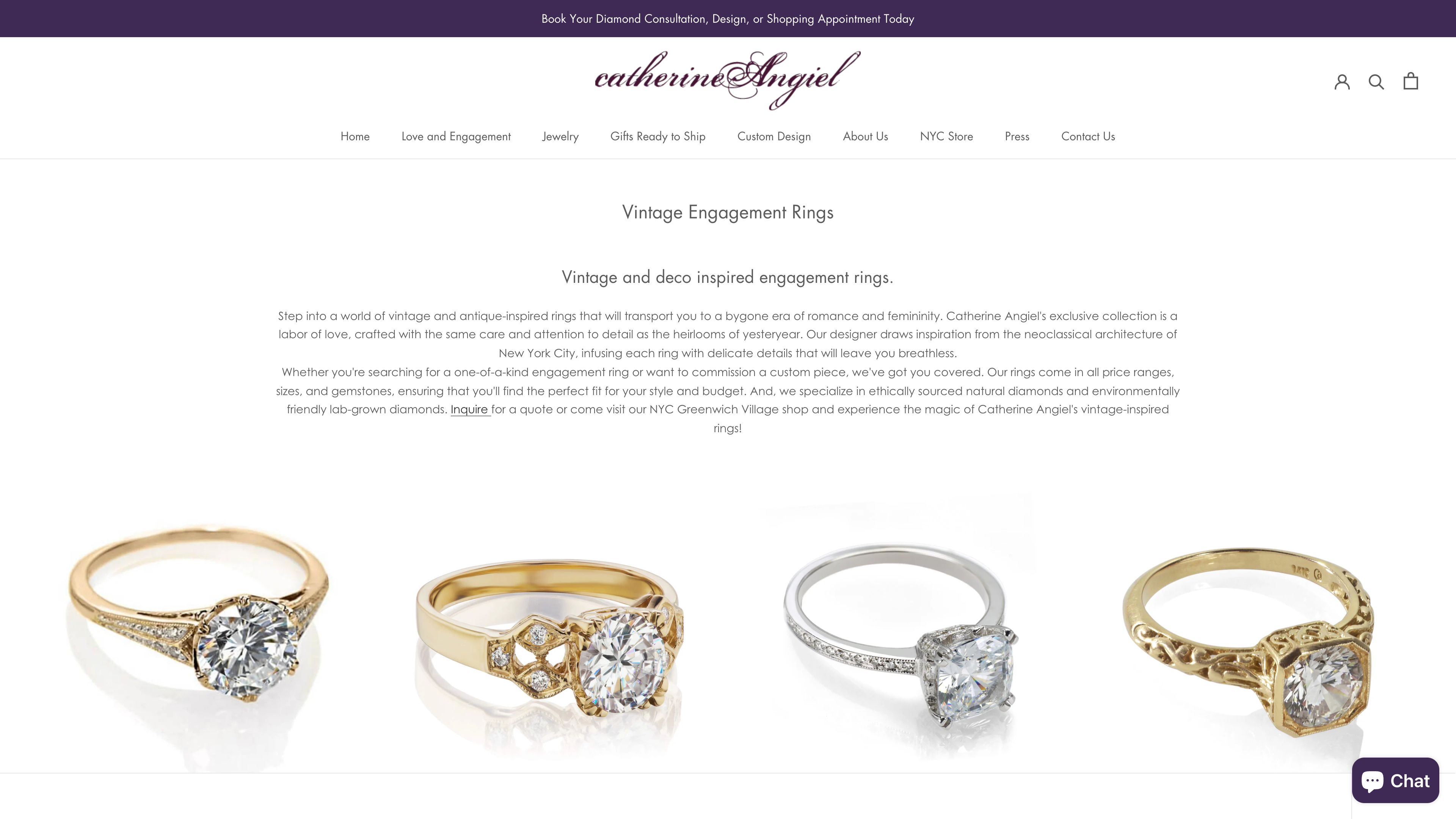 Catherine Angiel Shopify Store Design and Development screenshot 2