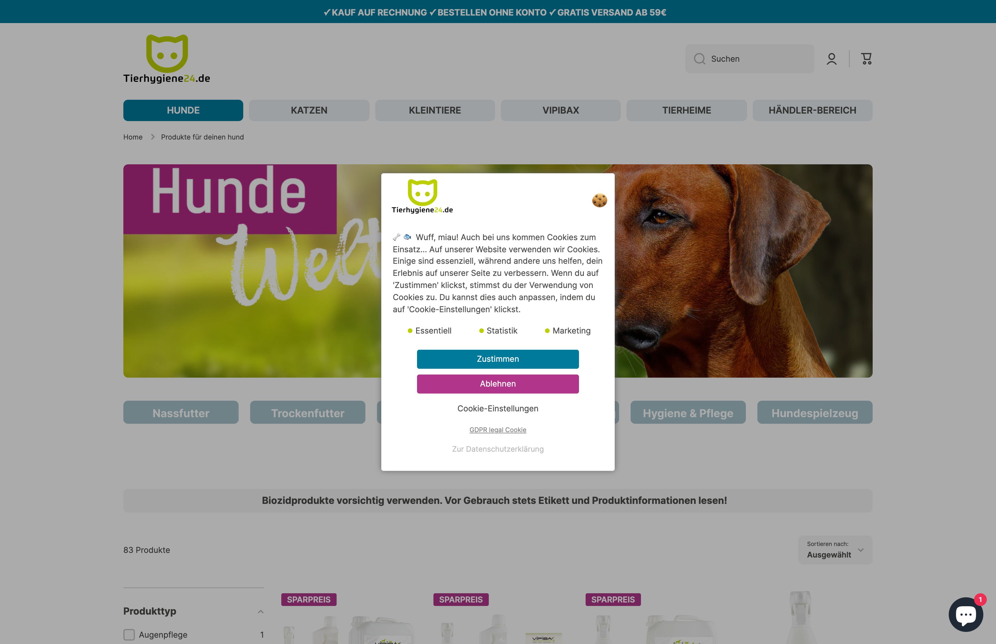 Tierhygiene24 : Redesign und B2B Erweiterung screenshot 6