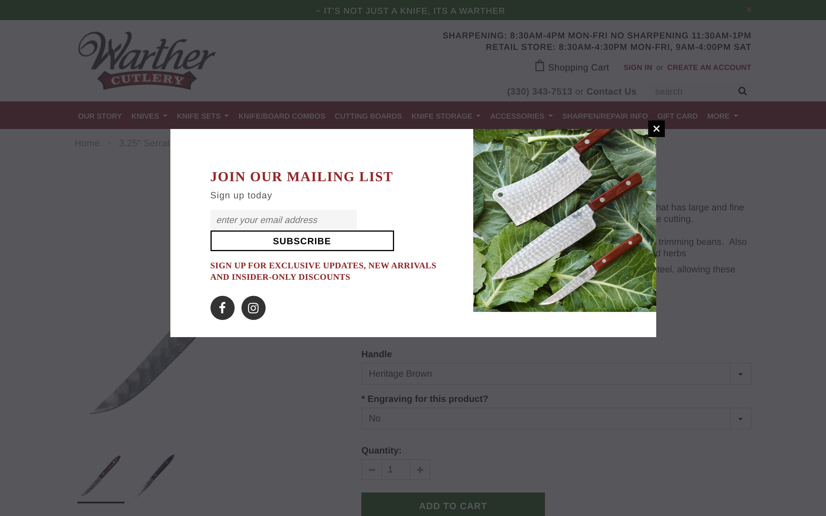 Warther Cutlery screenshot 2