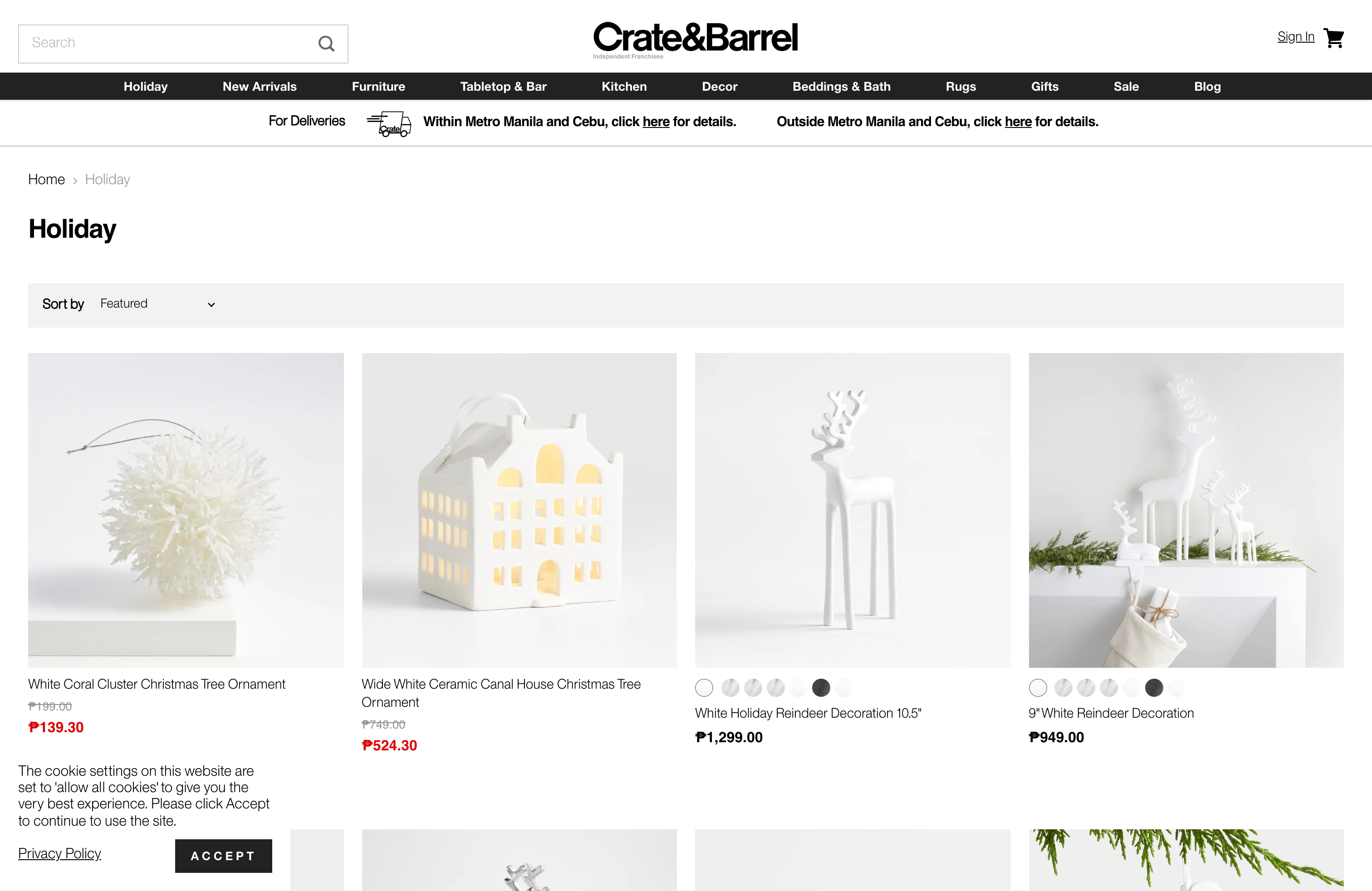 Crate & Barrel Philippines SEO Migration on Shopify screenshot 2