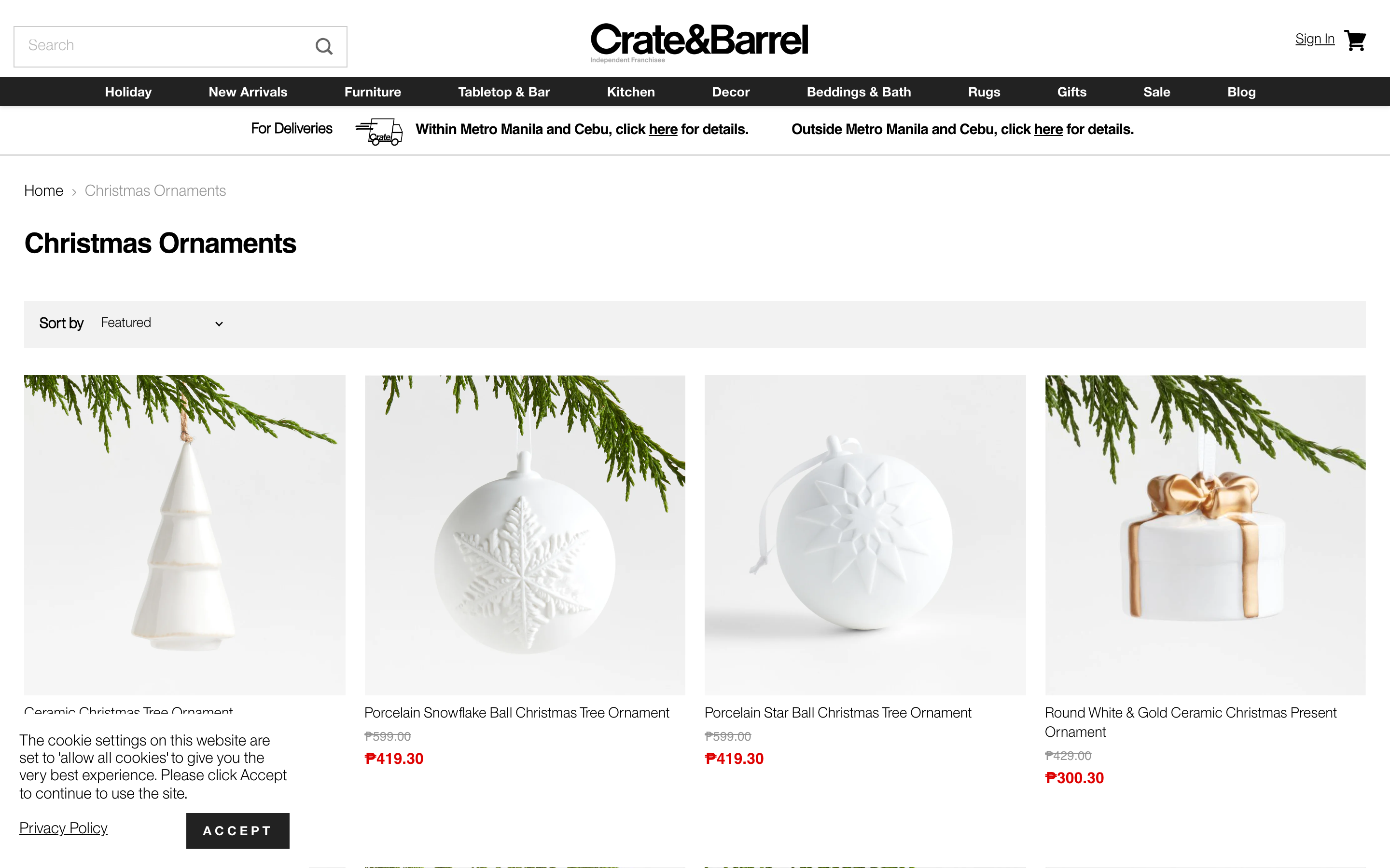 Crate & Barrel Philippines SEO Migration on Shopify screenshot 3