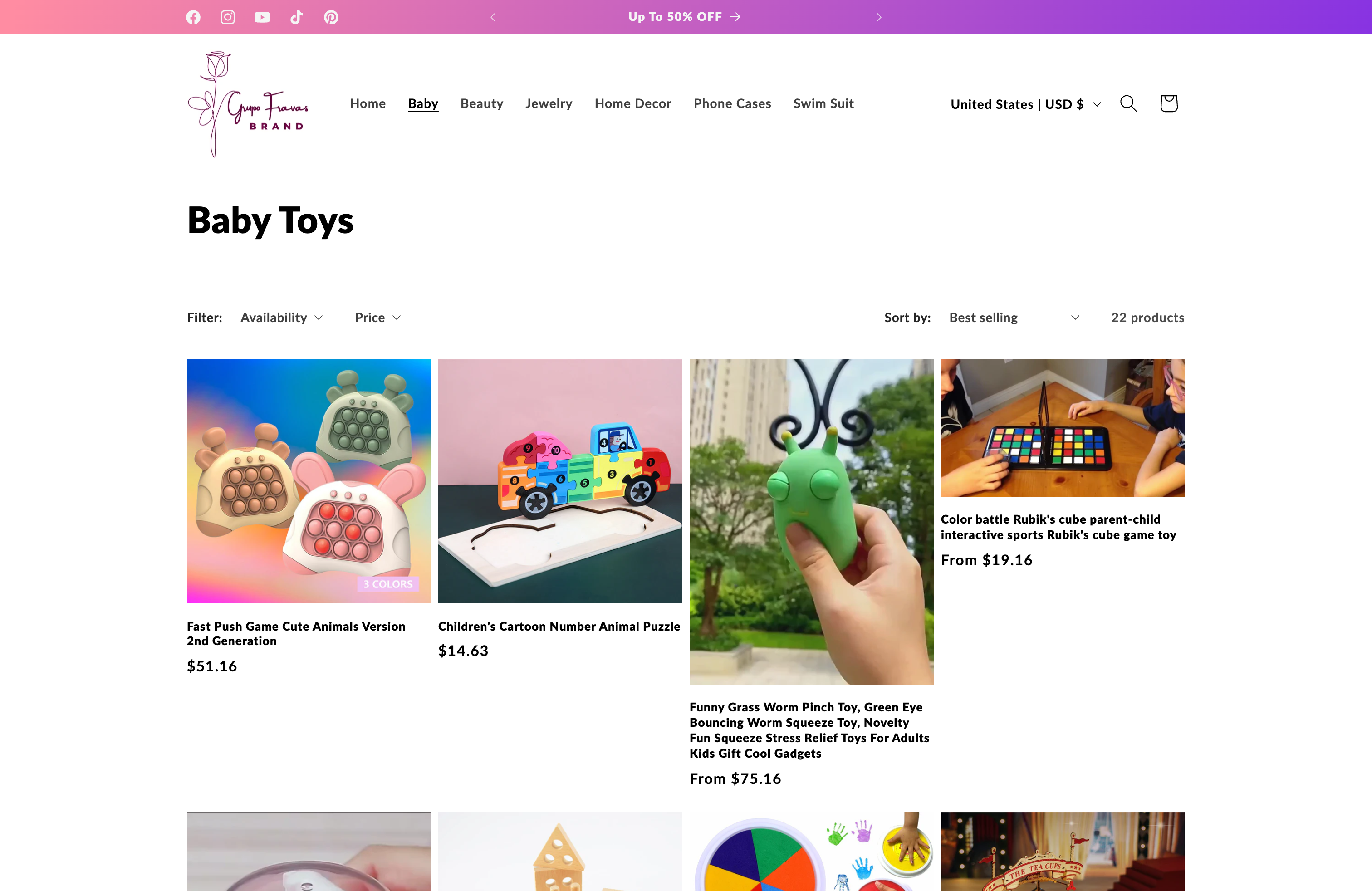 Sophisticated Online Store Design for Grupo Fravas Brand