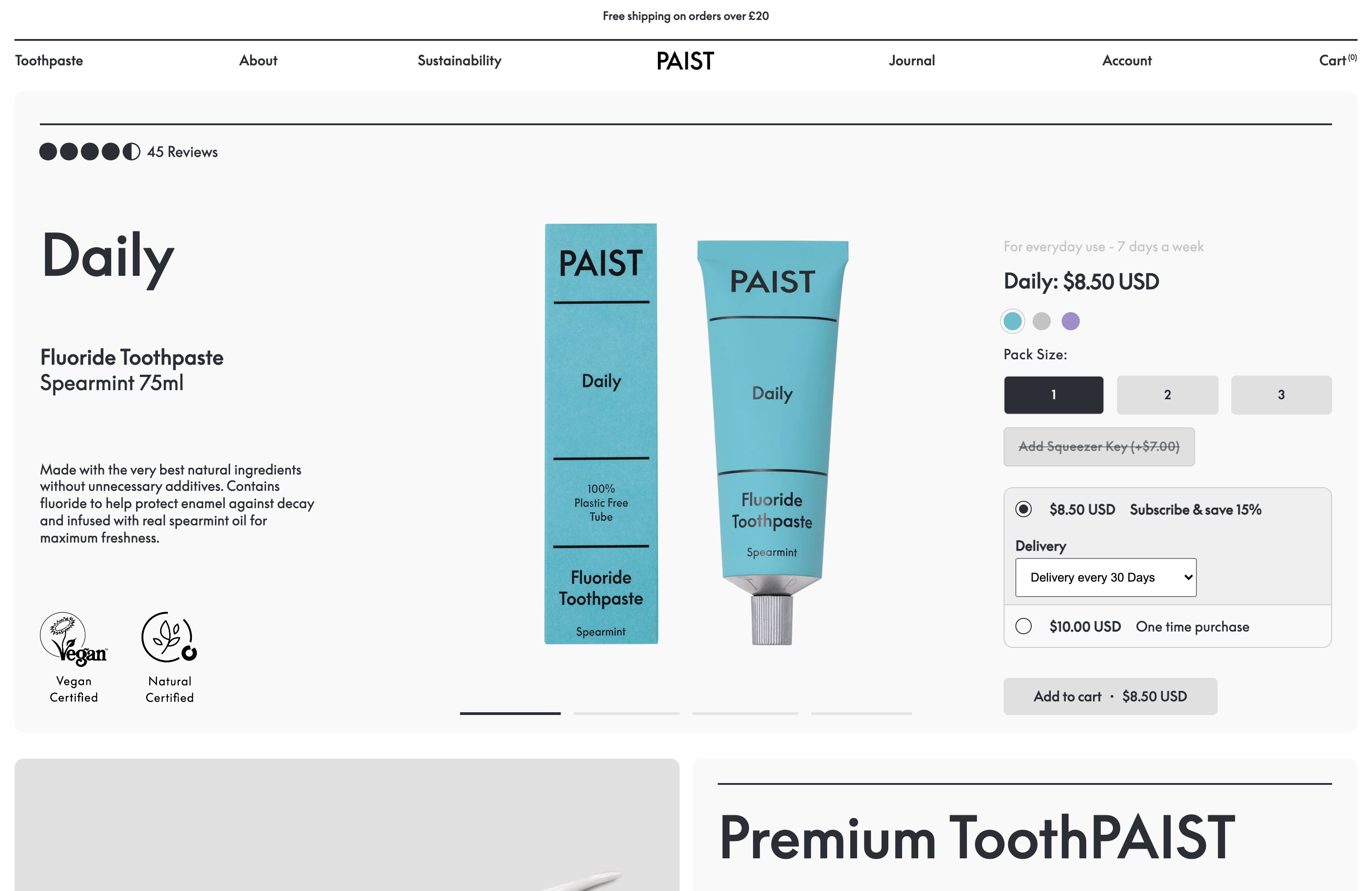 Paist website, Shopify theme development screenshot 3