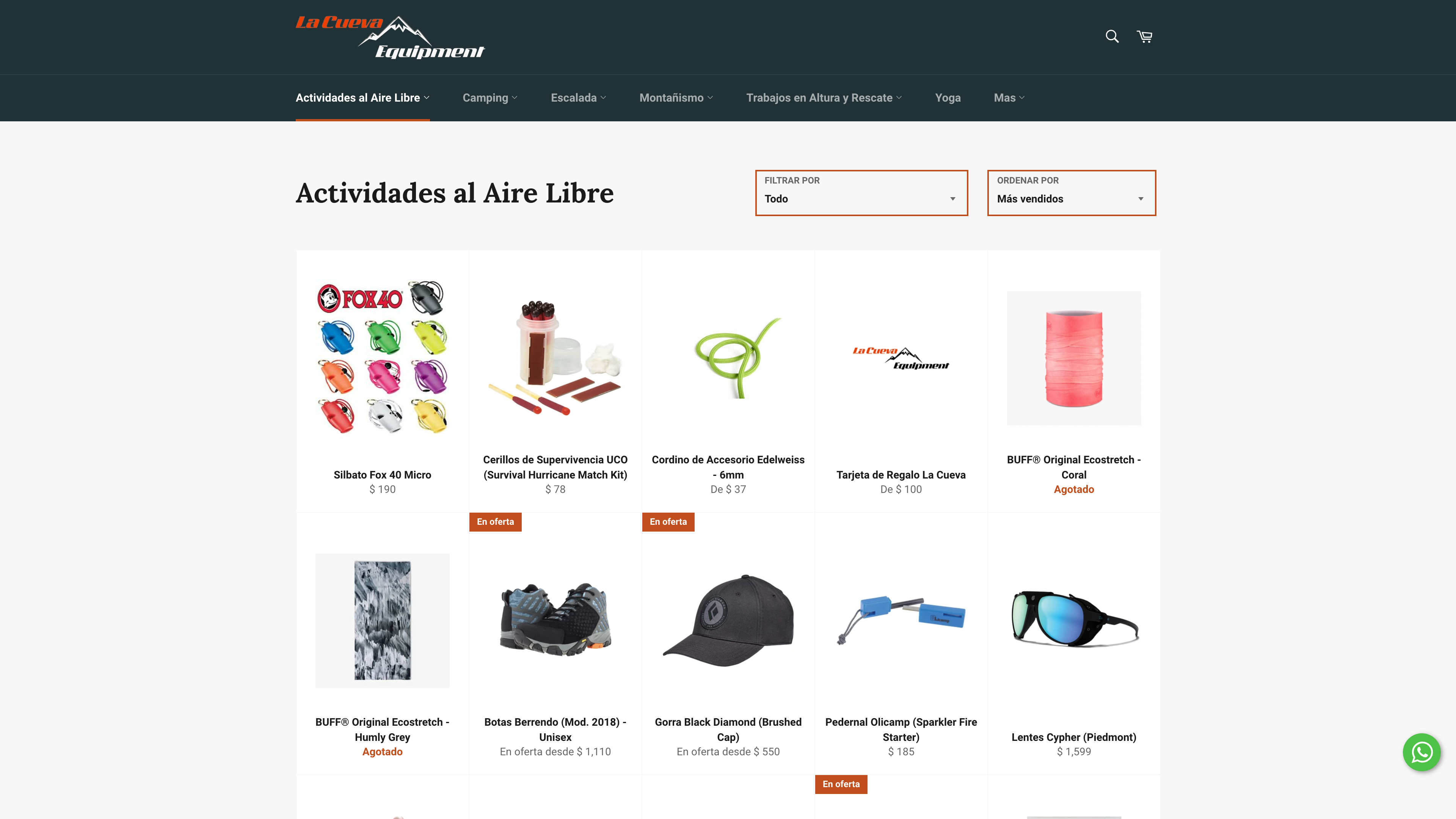 La Cueva Mountain Equipment screenshot