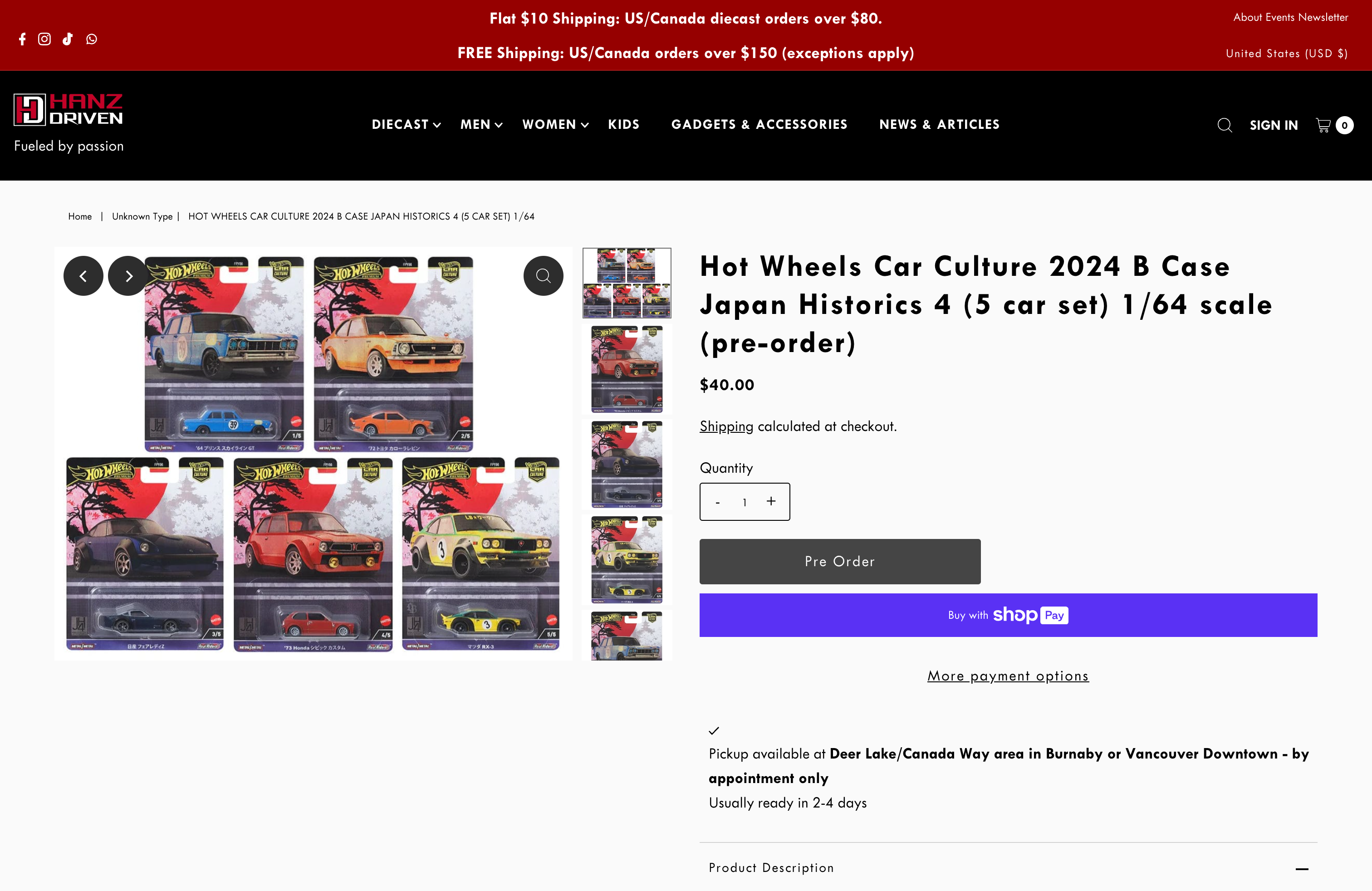 Die-cast Shopify store screenshot 4