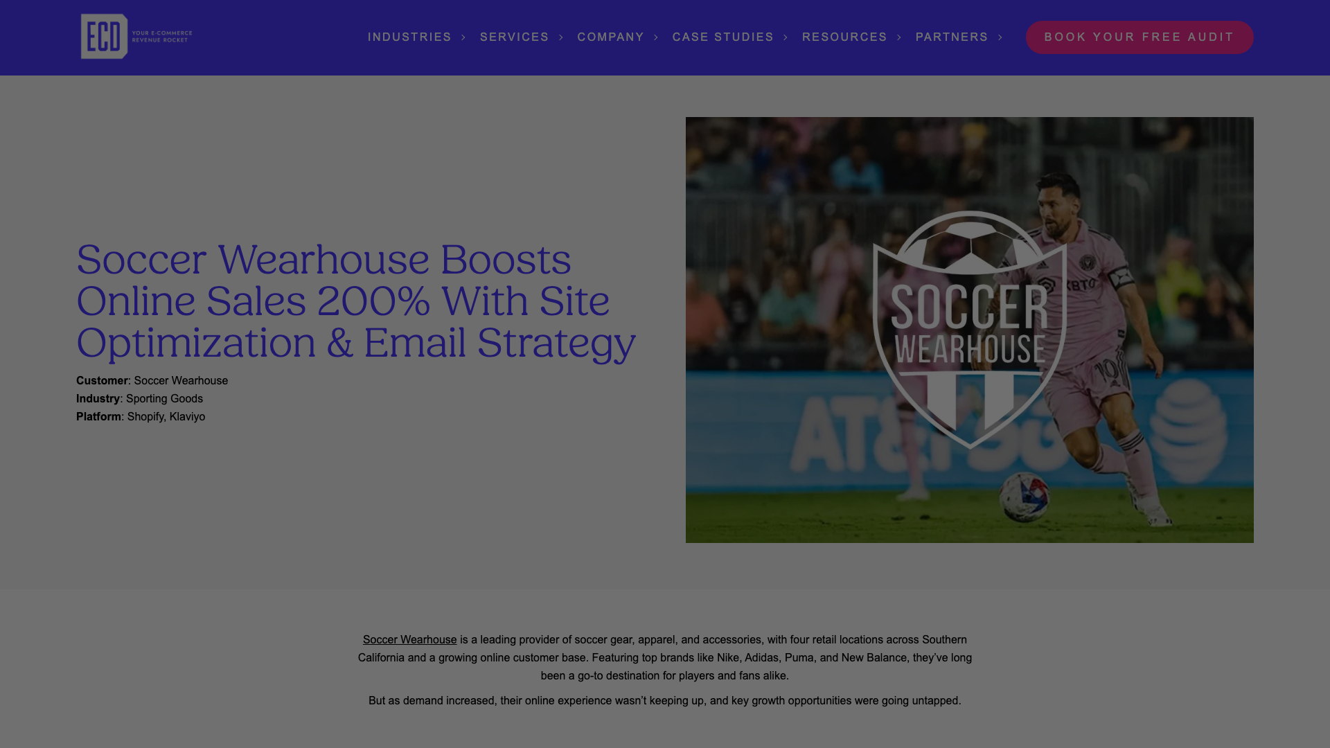 Soccer Wearhouse Grows to new heights with ECD Digital Strategy
