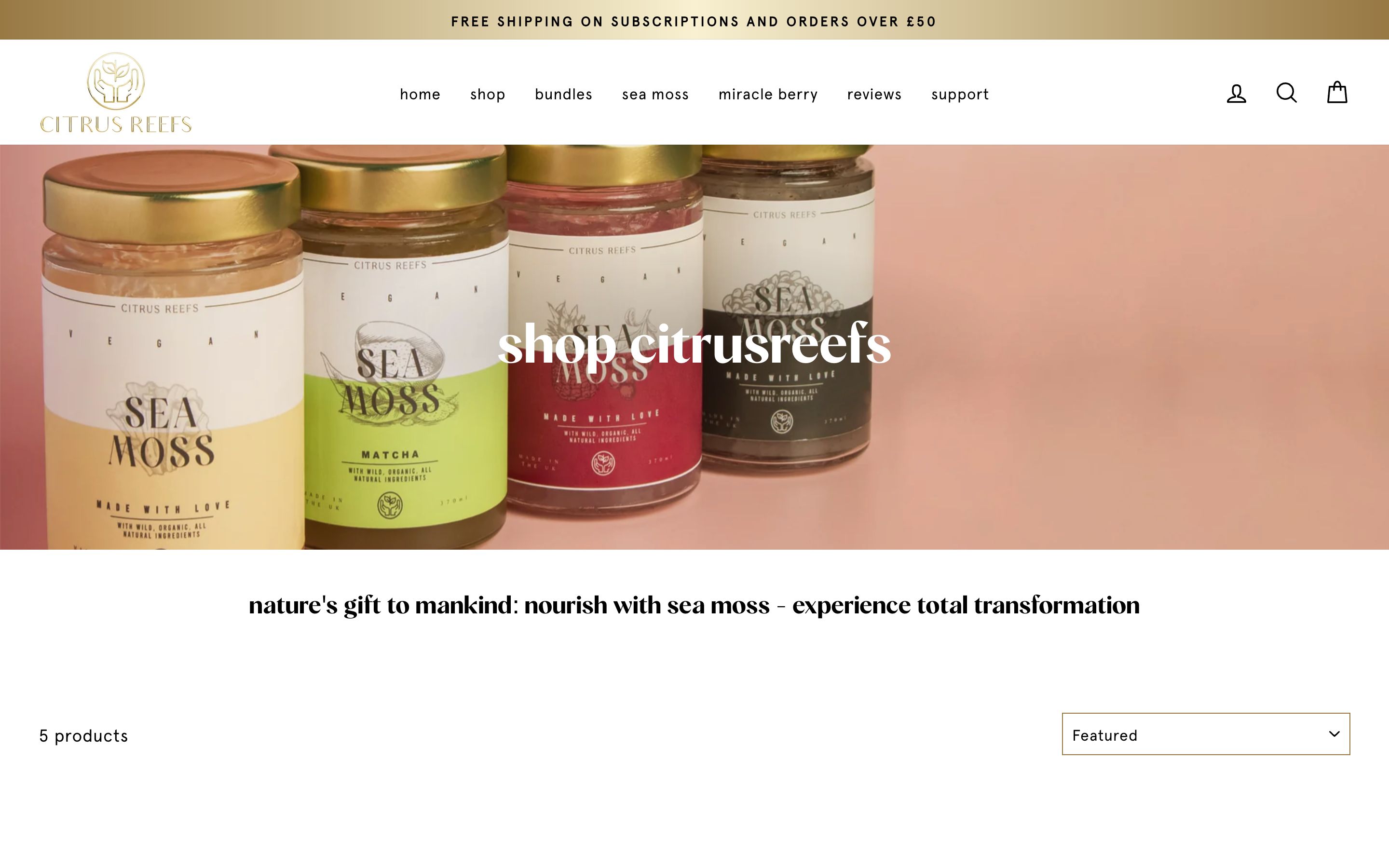 Citrusreef Sea Moss Shopify Store screenshot 2