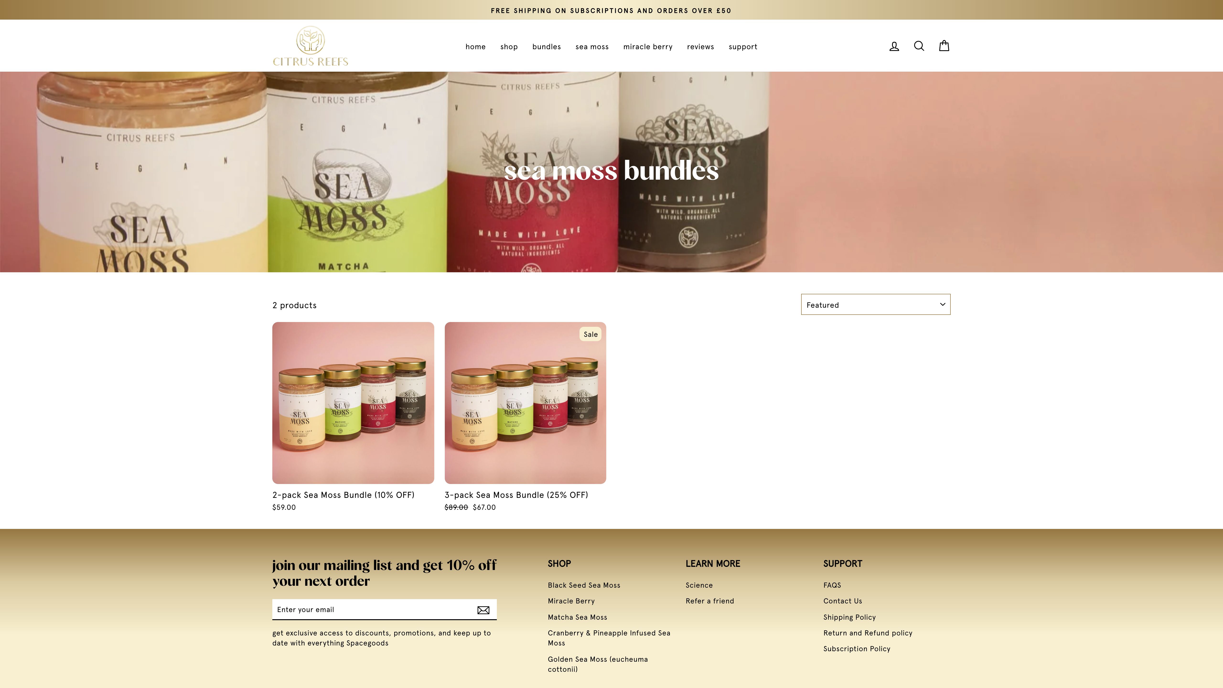 Complete A to Z Redesign of Citrusreef Sea Moss Shopify Store
