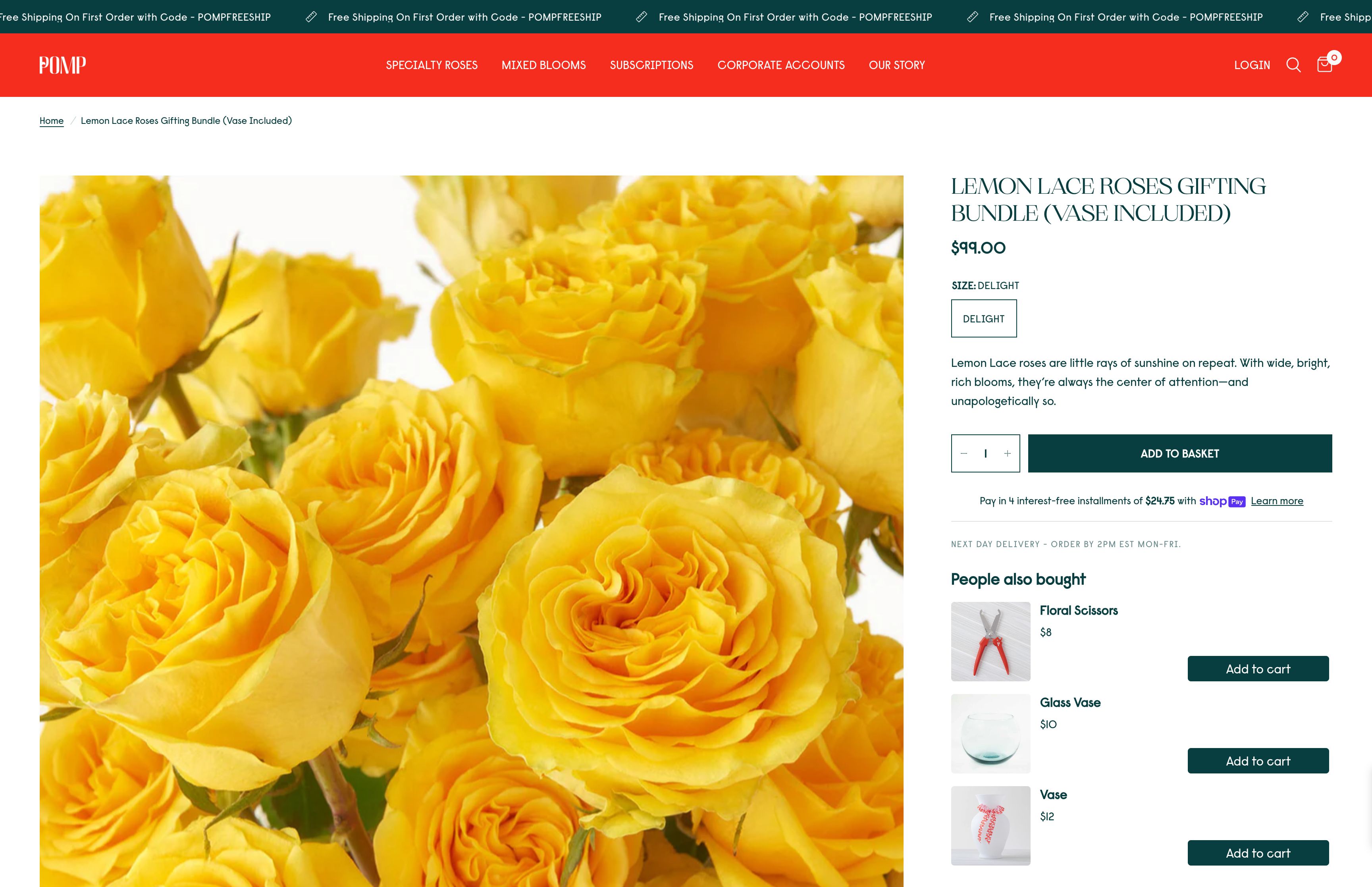 Pomp Flowers: Shopify 2.0 Upgrade & SEO for Enhanced UI/UX screenshot 4