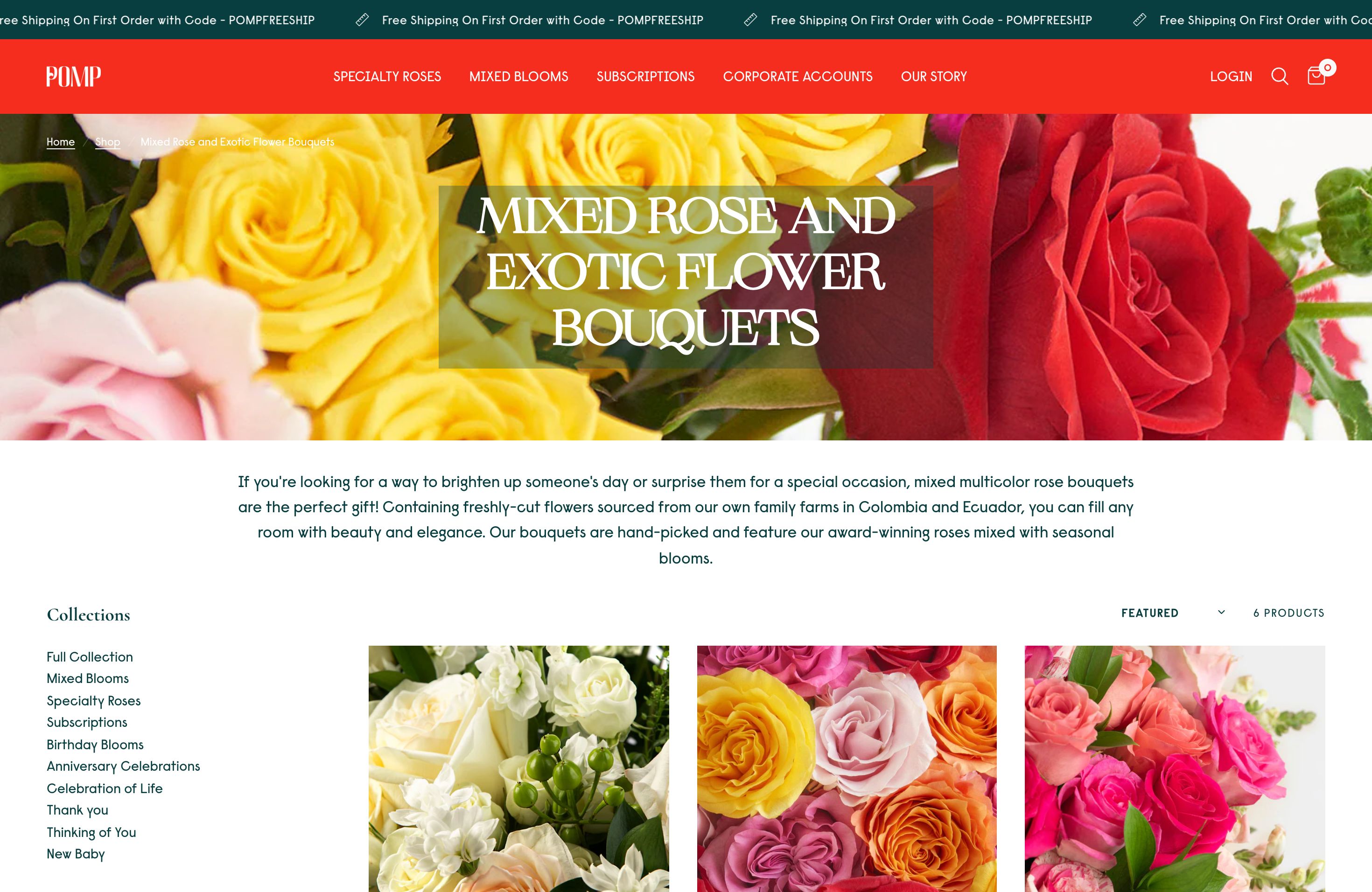 Pomp Flowers: Shopify 2.0 Upgrade & SEO for Enhanced UI/UX screenshot 2