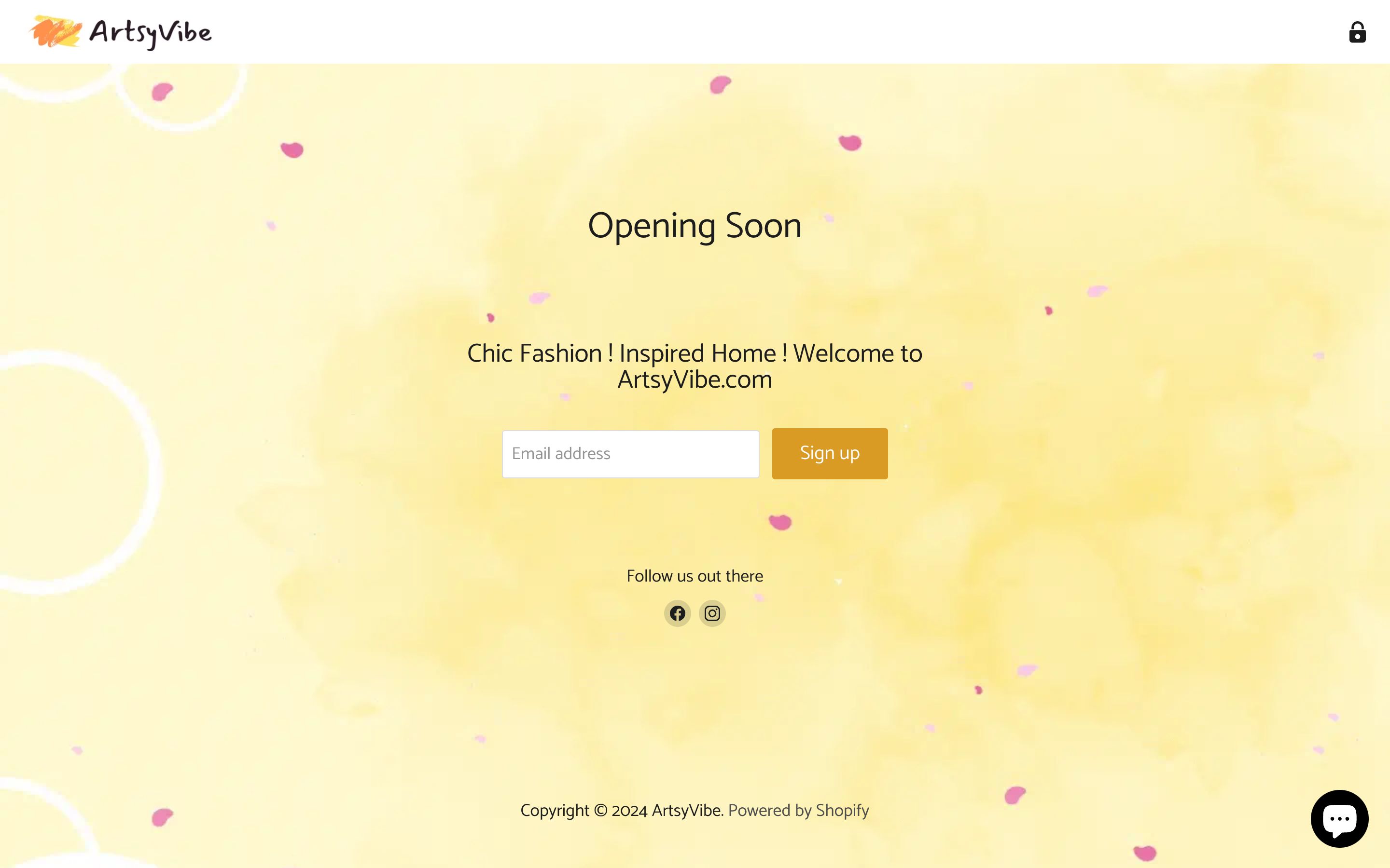 Custom website - artsyvibe.com screenshot