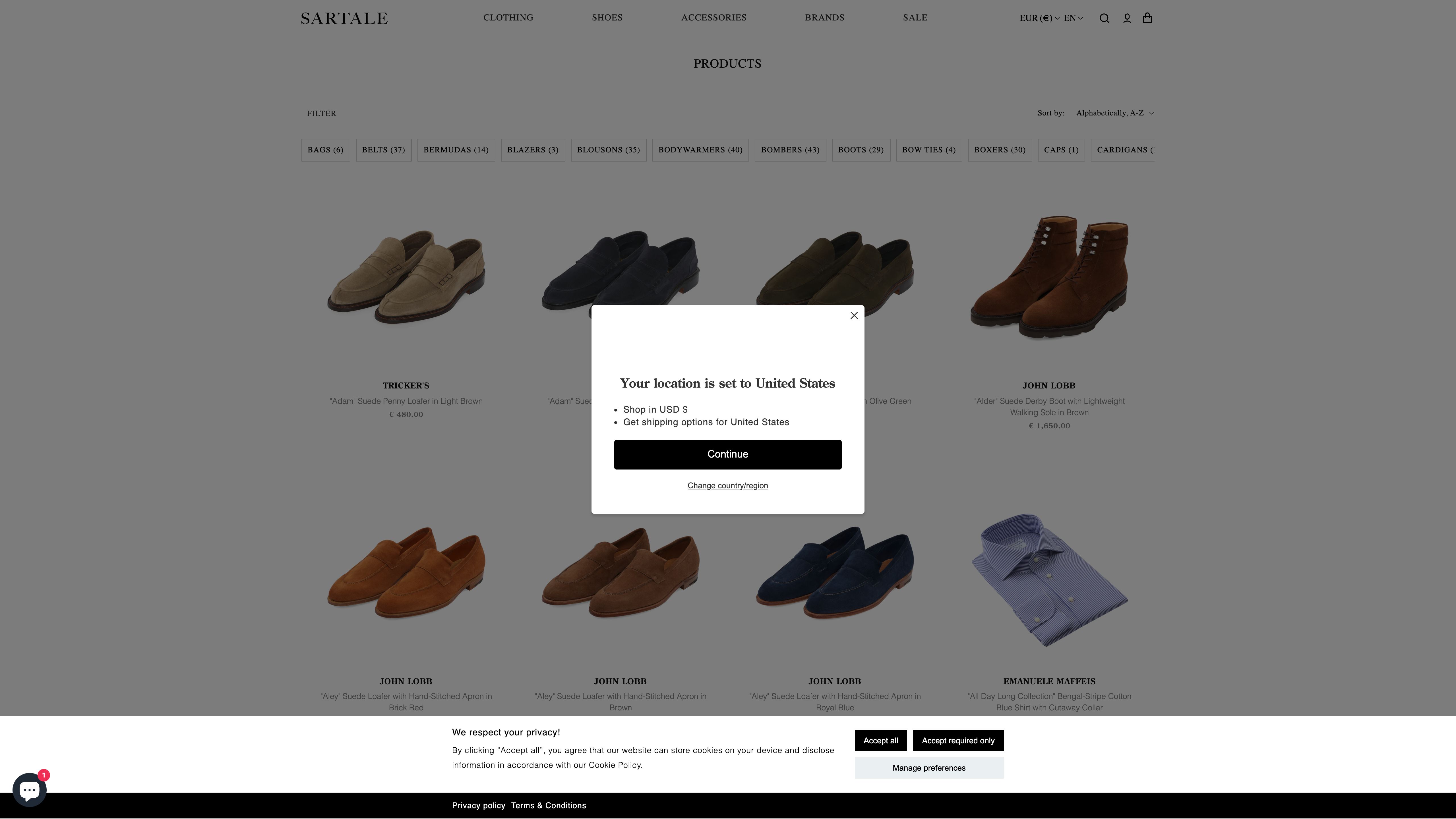 Complete store setup & design for clothes brand - Sartale screenshot 3