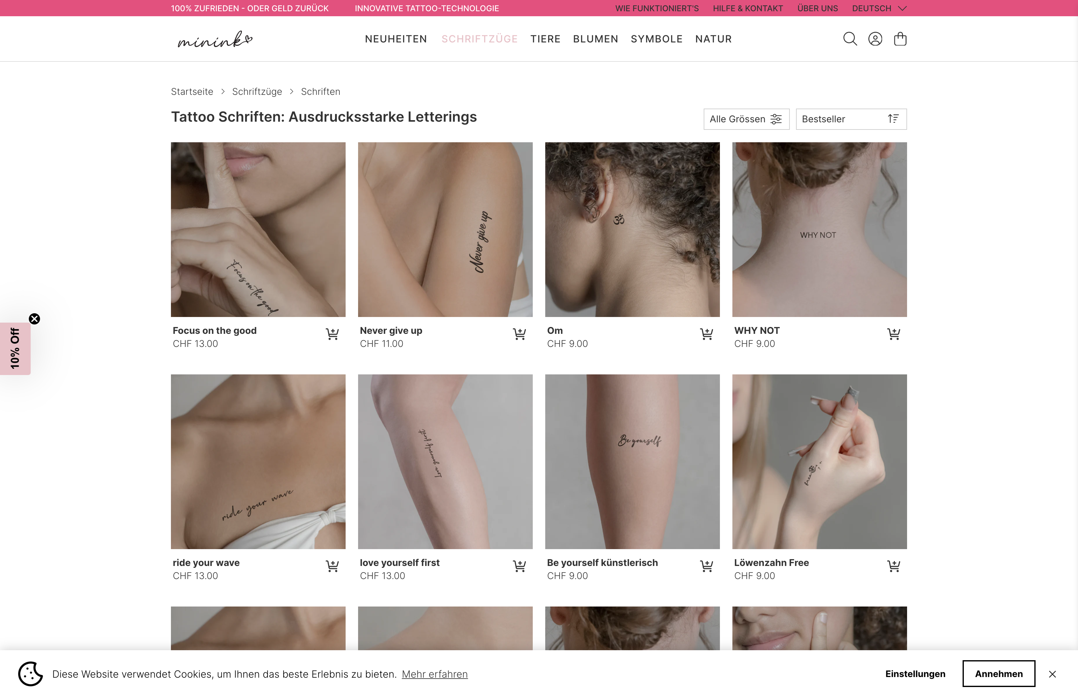 Entwicklung Onlineshop für das Startup minink screenshot 4