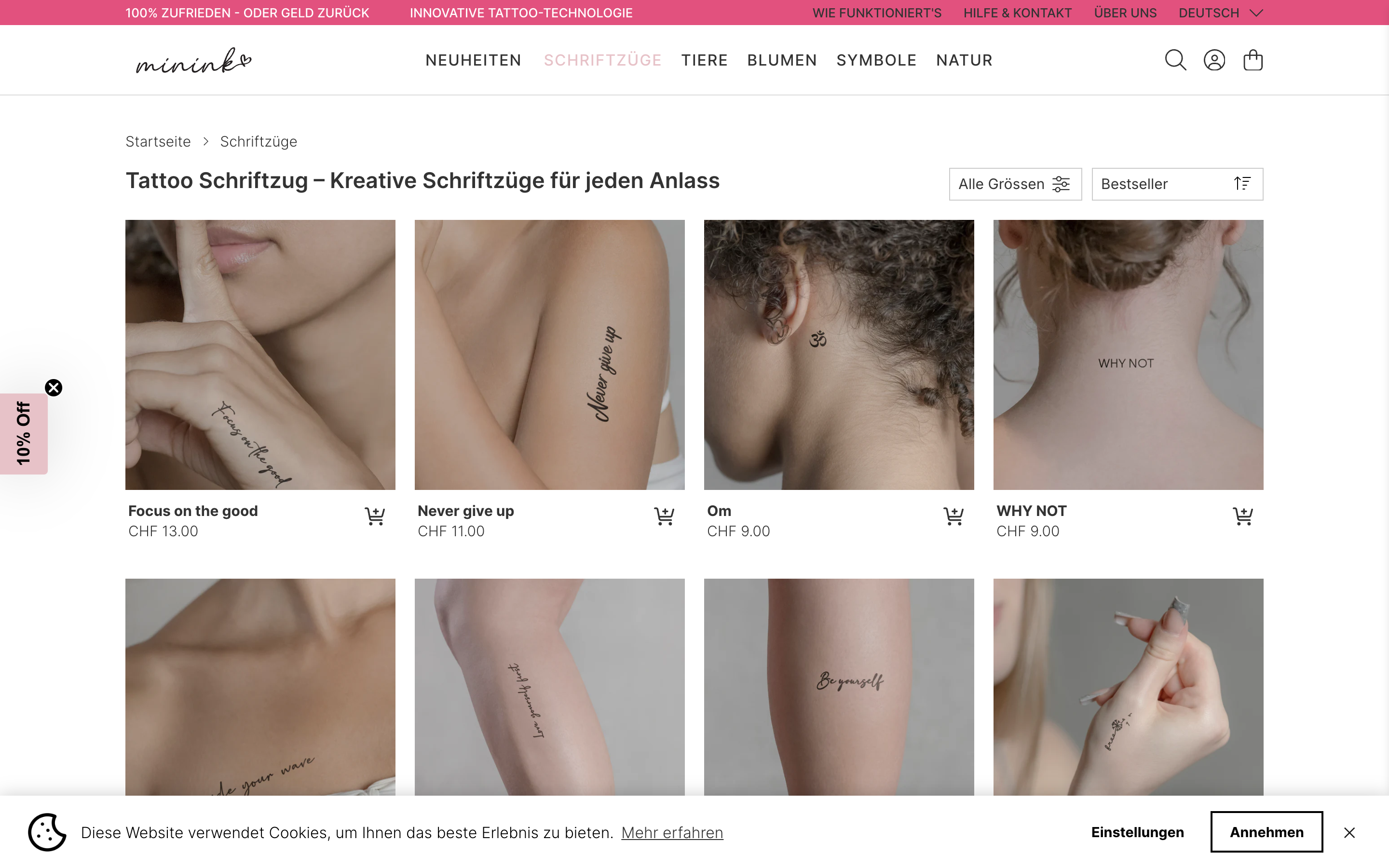 Entwicklung Onlineshop für das Startup minink screenshot 3