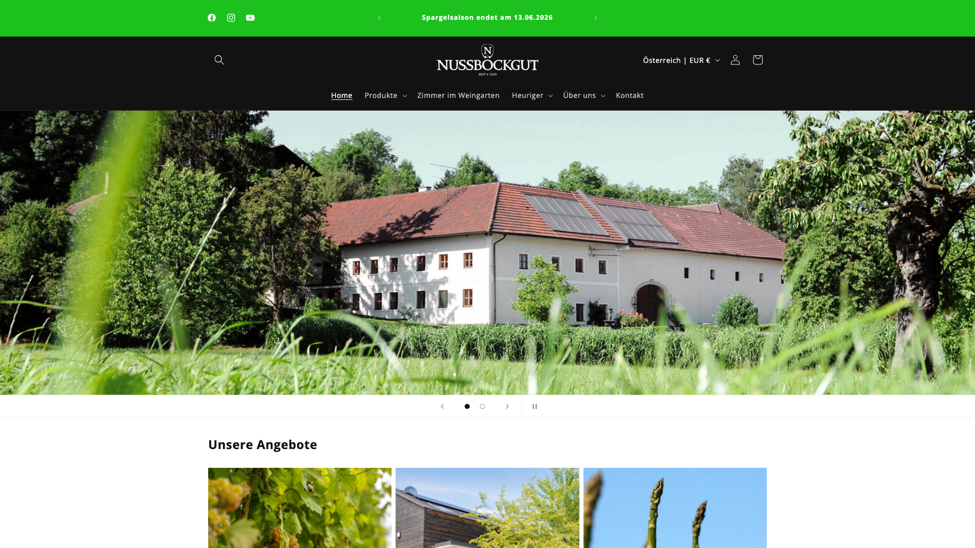 Nussböckgut – Webauftritt mit Onlineshop über Shopify