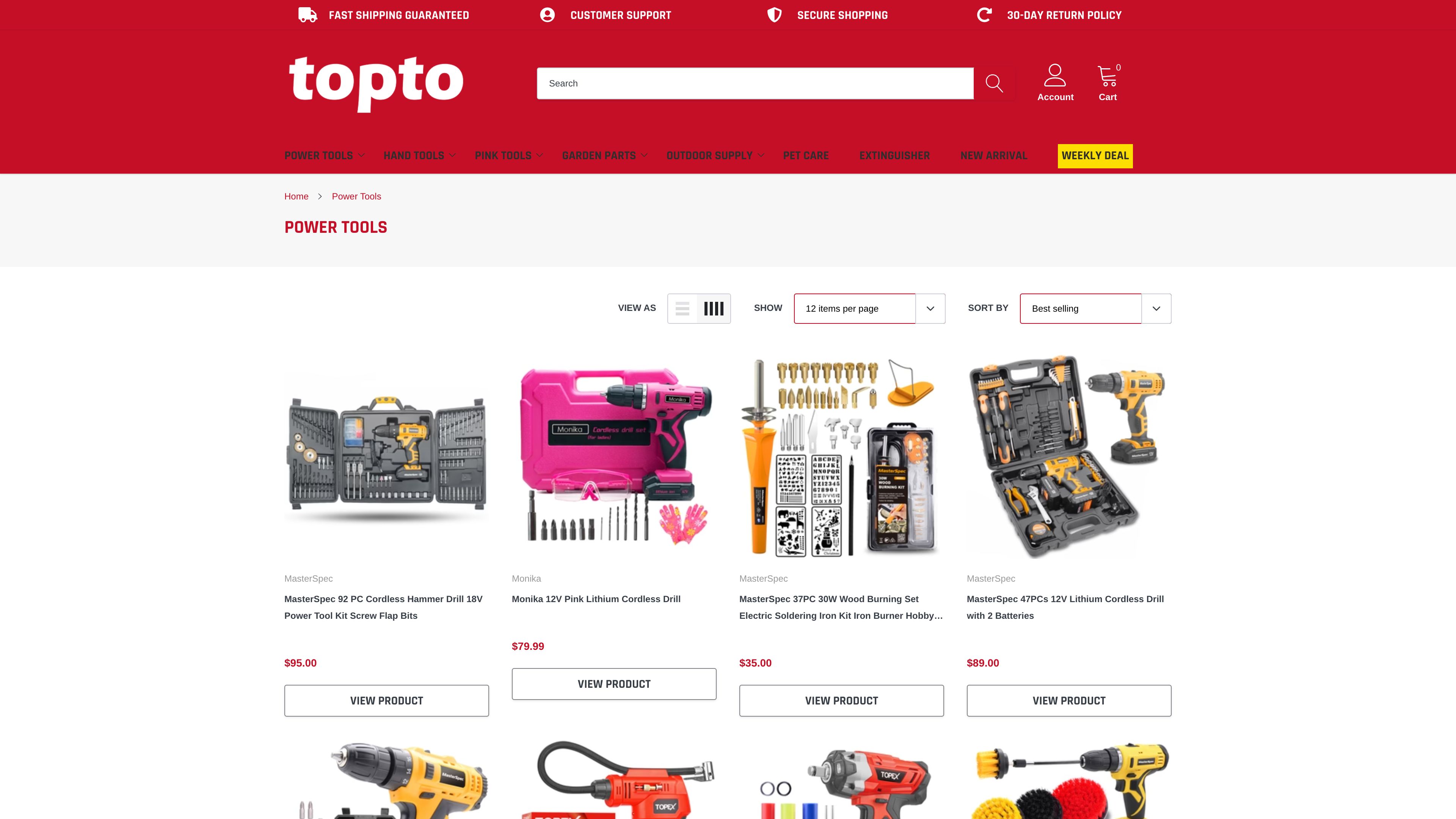 Shopify Designing: Topto(Australian Hardware Parts) screenshot 3