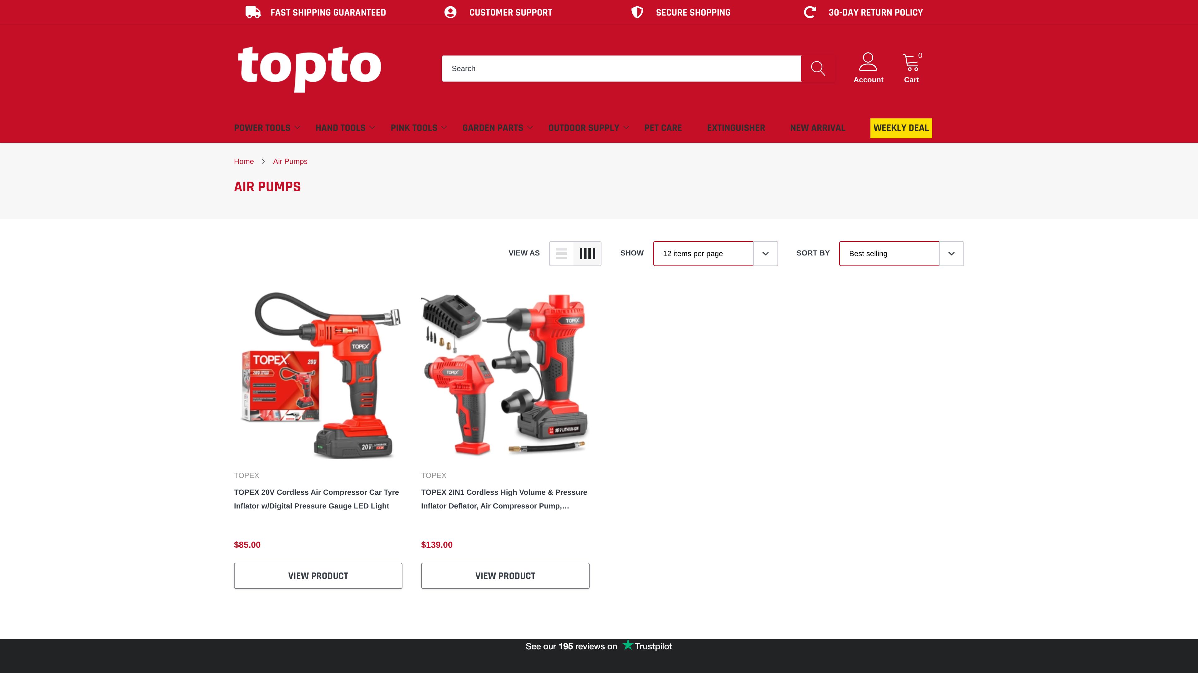 Shopify Designing: Topto(Australian Hardware Parts) screenshot 2