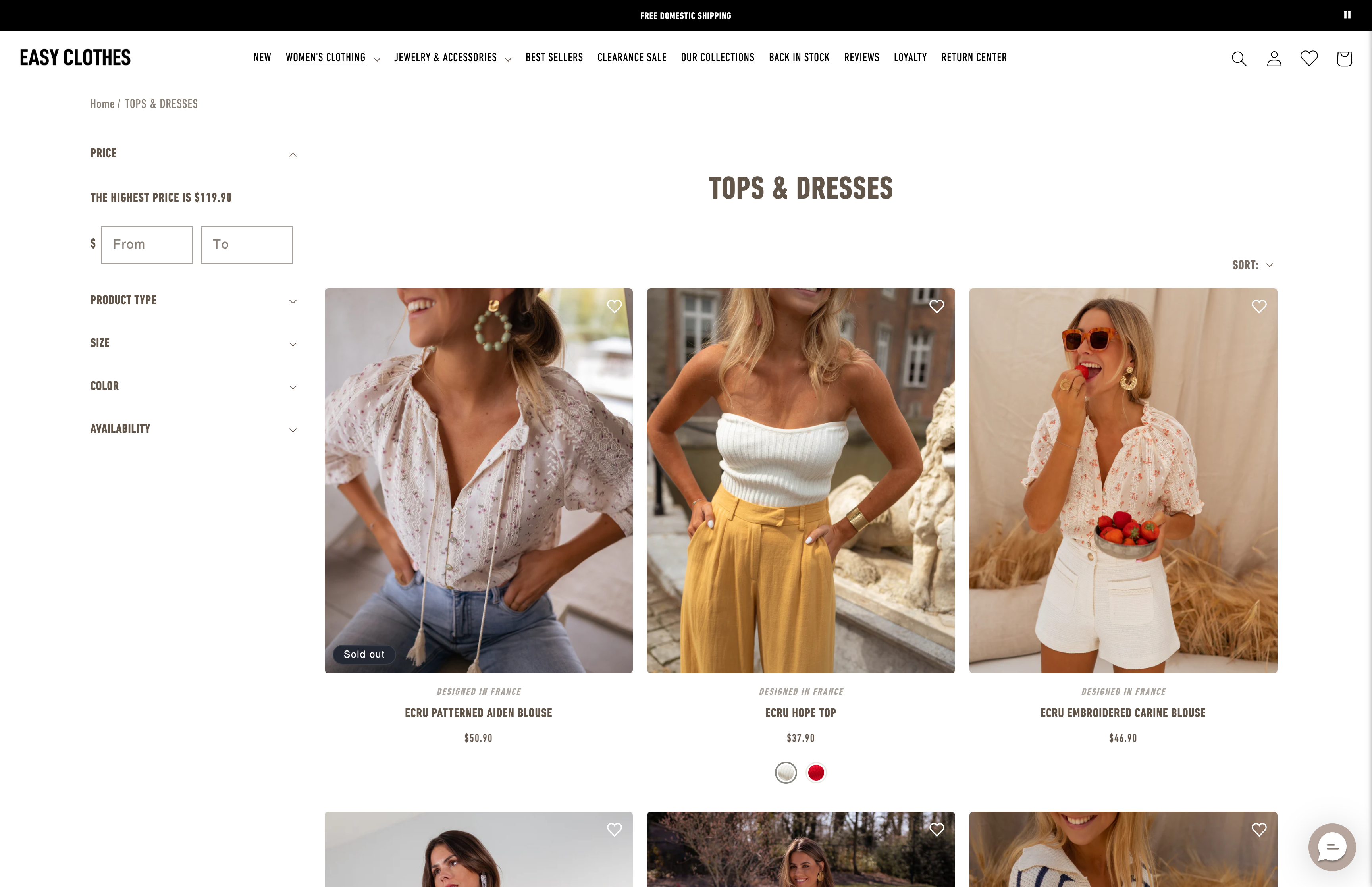 Easy-Clothes - Women's Clothing Store based on USA screenshot 3