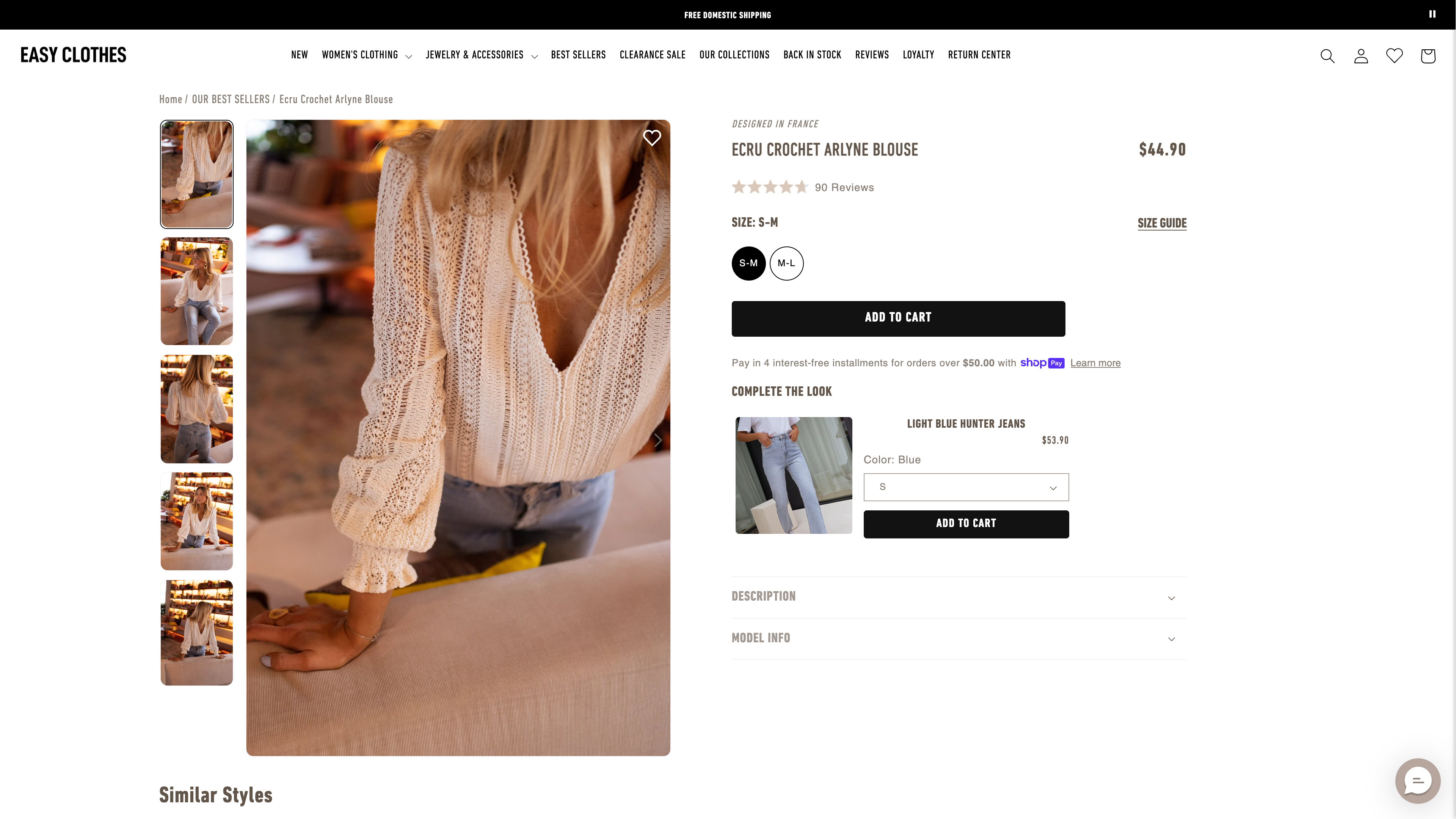 Easy-Clothes - Women's Clothing Store based on USA screenshot 4