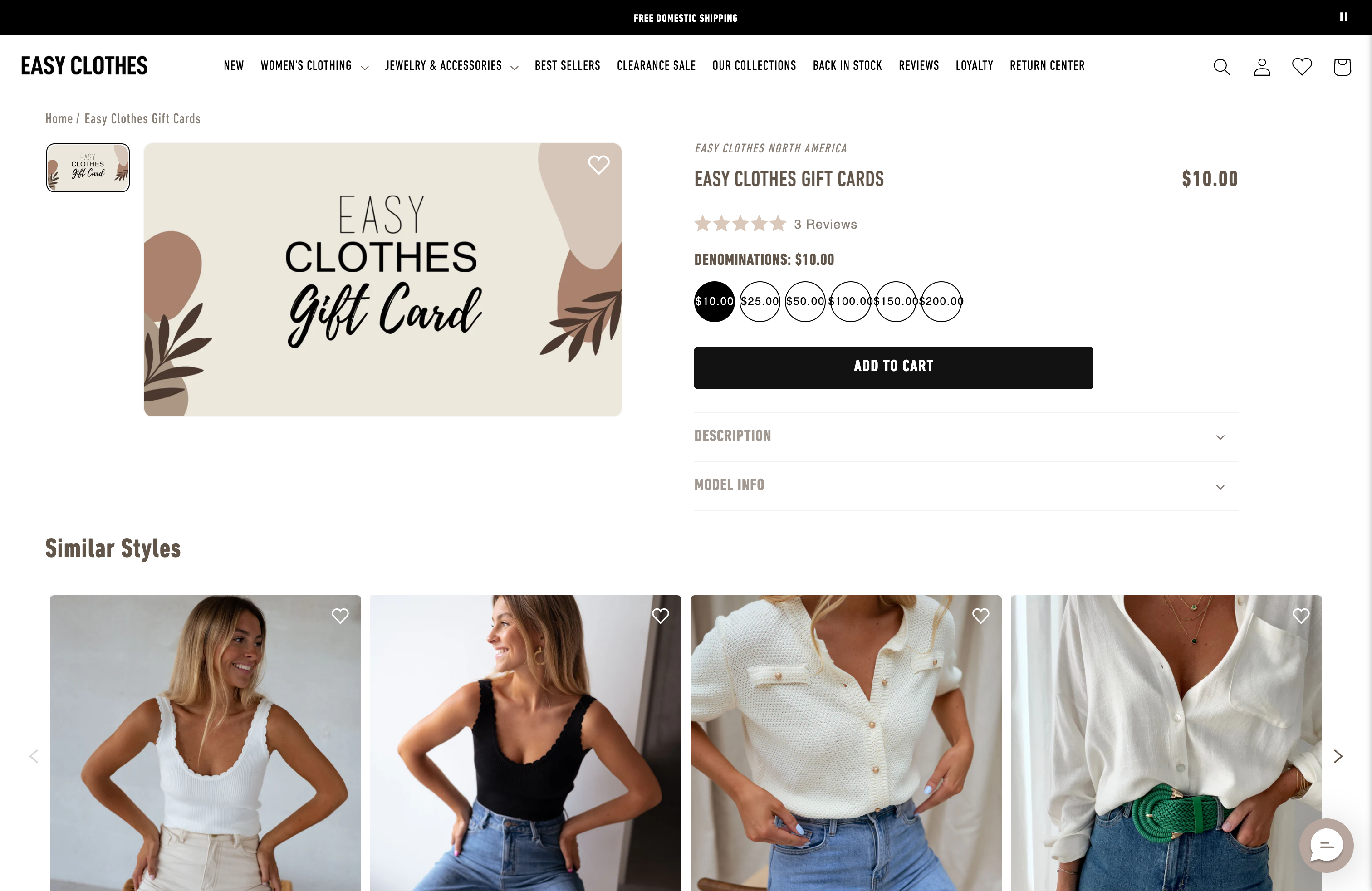 Easy-Clothes - Women's Clothing Store based on USA screenshot 5