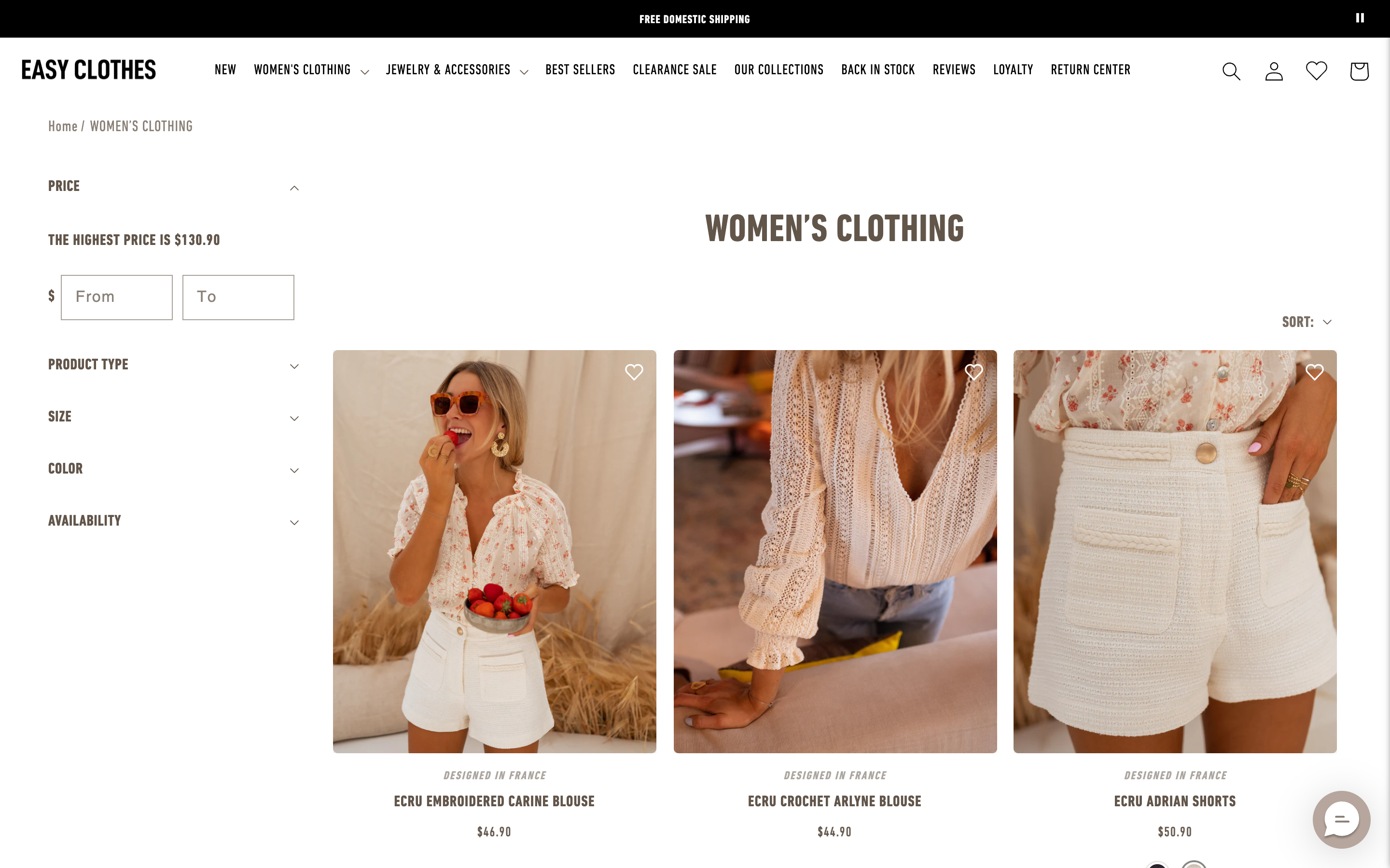 Easy-Clothes - Women's Clothing Store based on USA screenshot 2