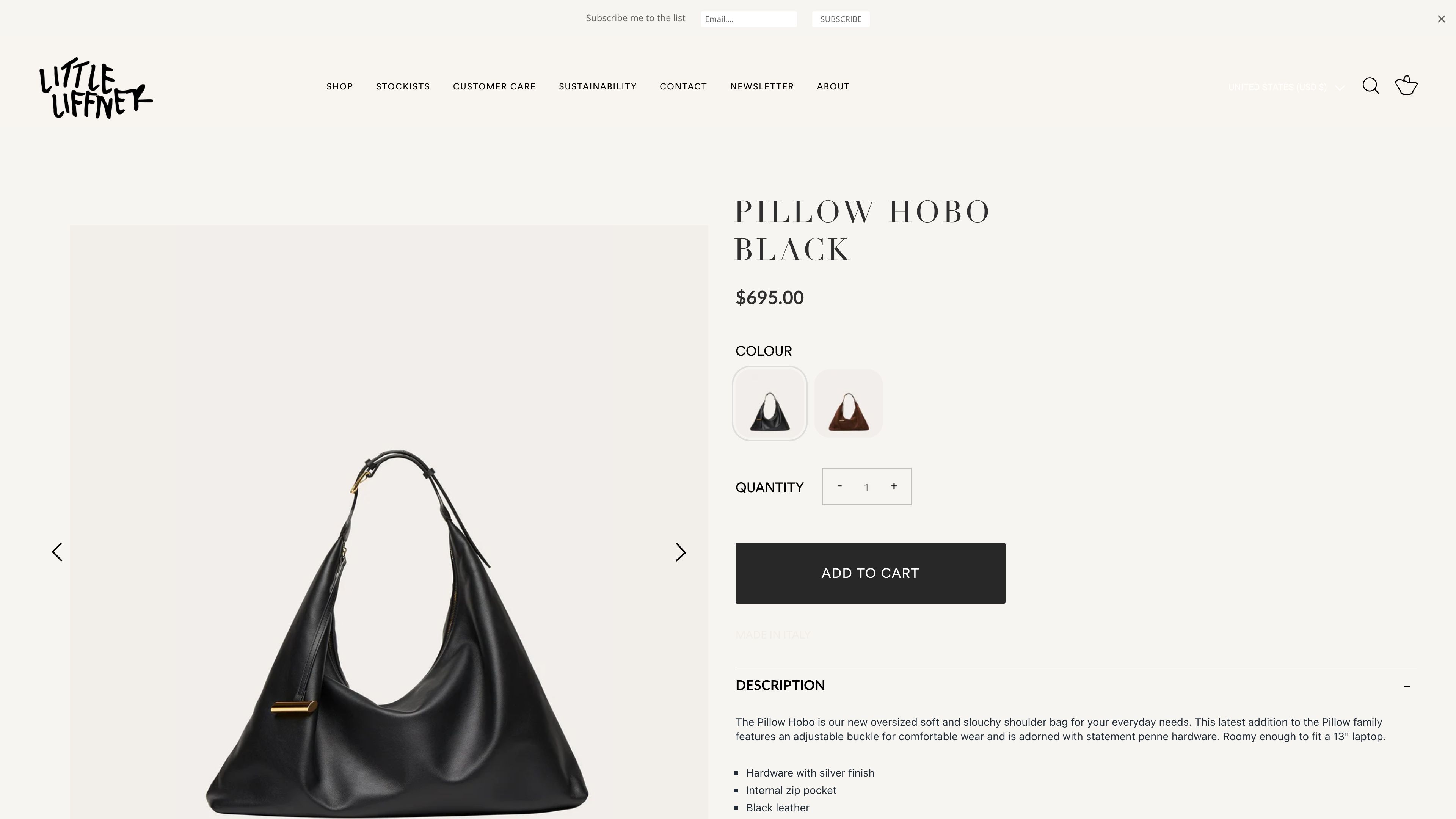 Shopify Store of Luxury hand bags for womens designed by PAULINA Liff screenshot 6