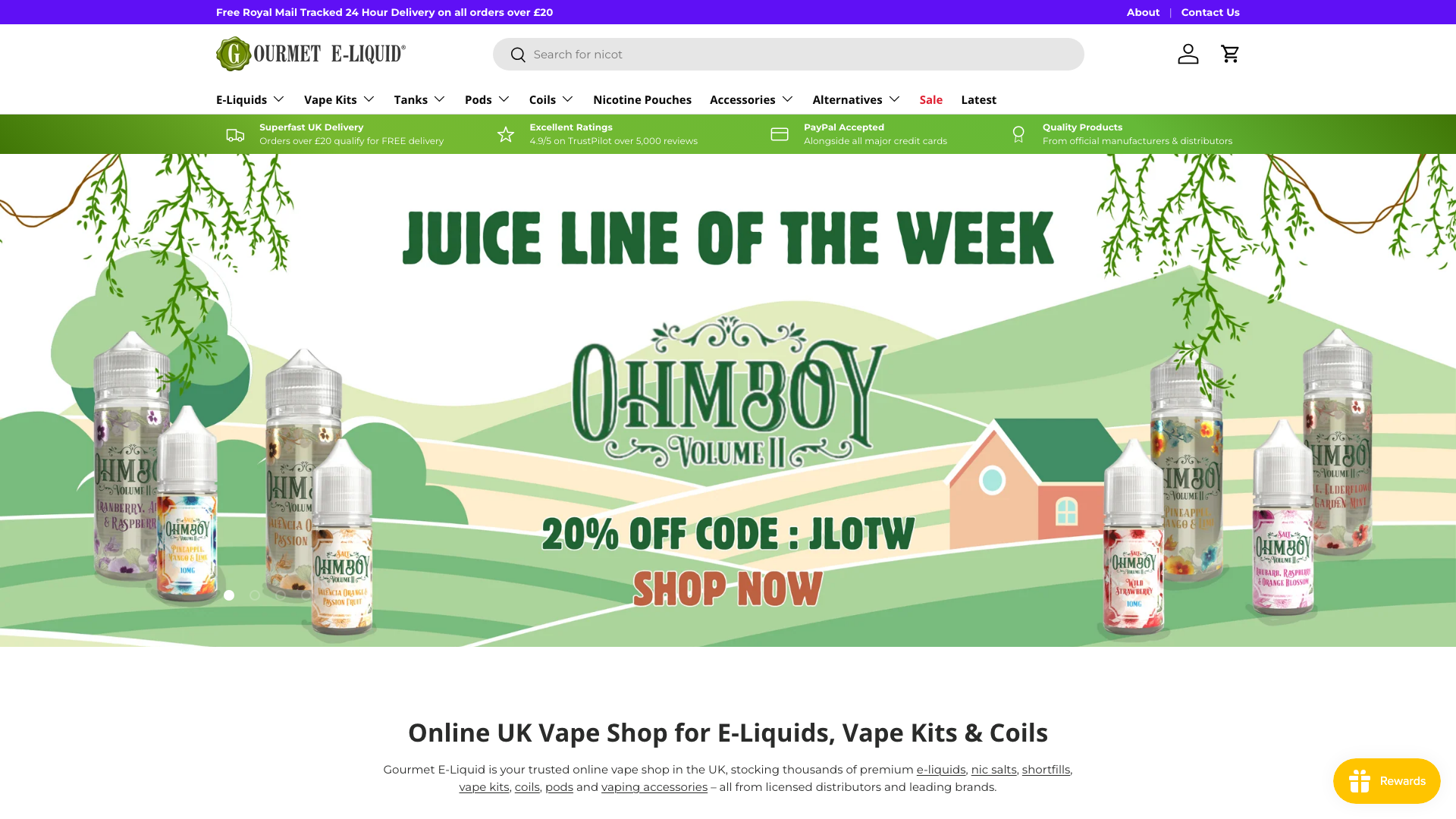Gourmet E-Liquid Redesign screenshot