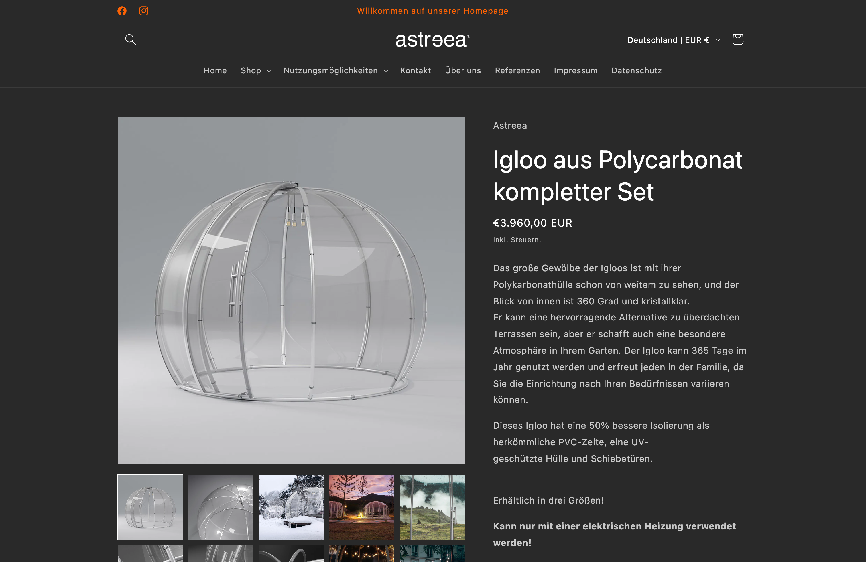 Astreea Igloo official distribuitor website for Germany and Austria screenshot 5