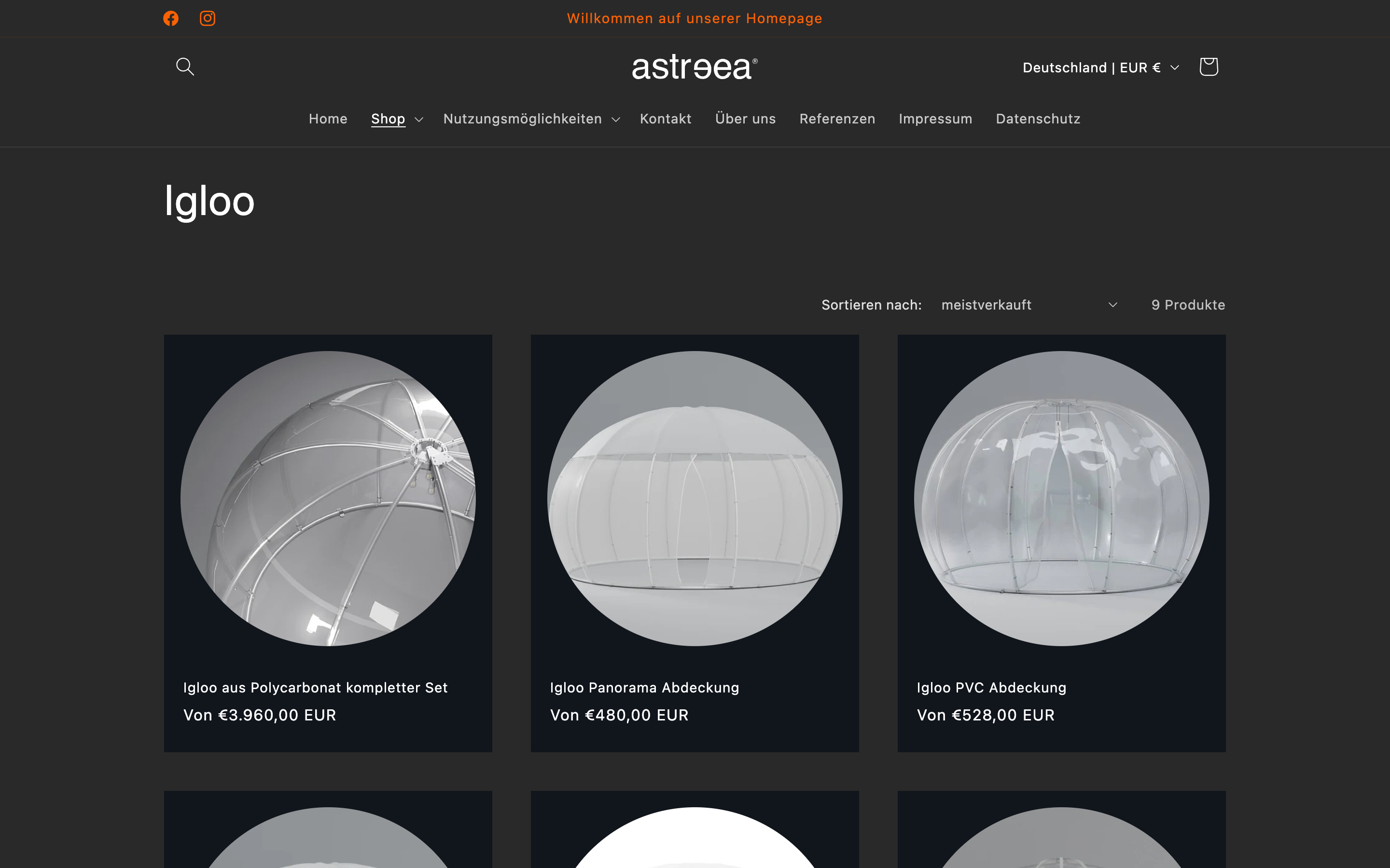 Astreea Igloo official distribuitor website for Germany and Austria screenshot 3