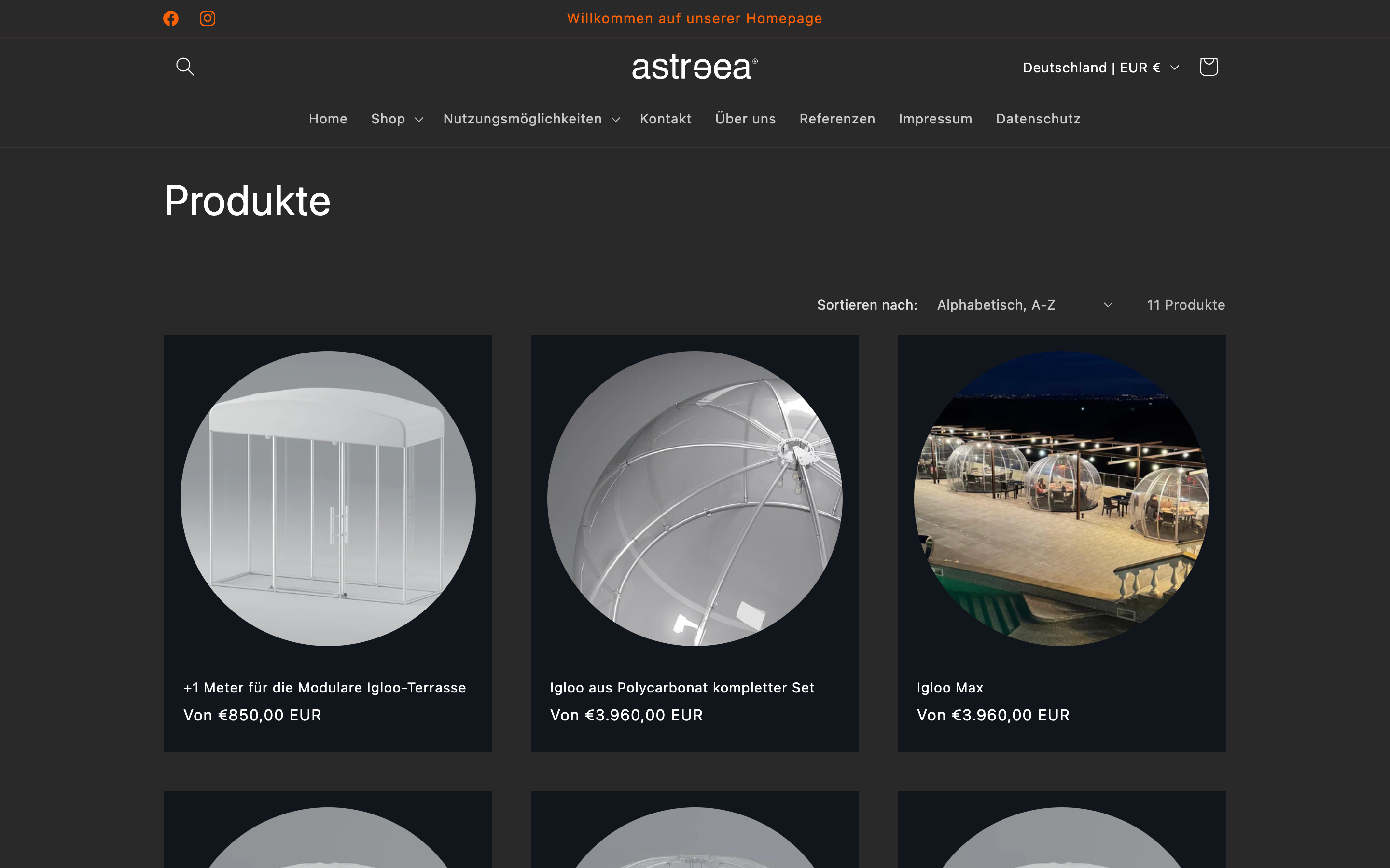 Astreea Igloo official distribuitor website for Germany and Austria screenshot 2