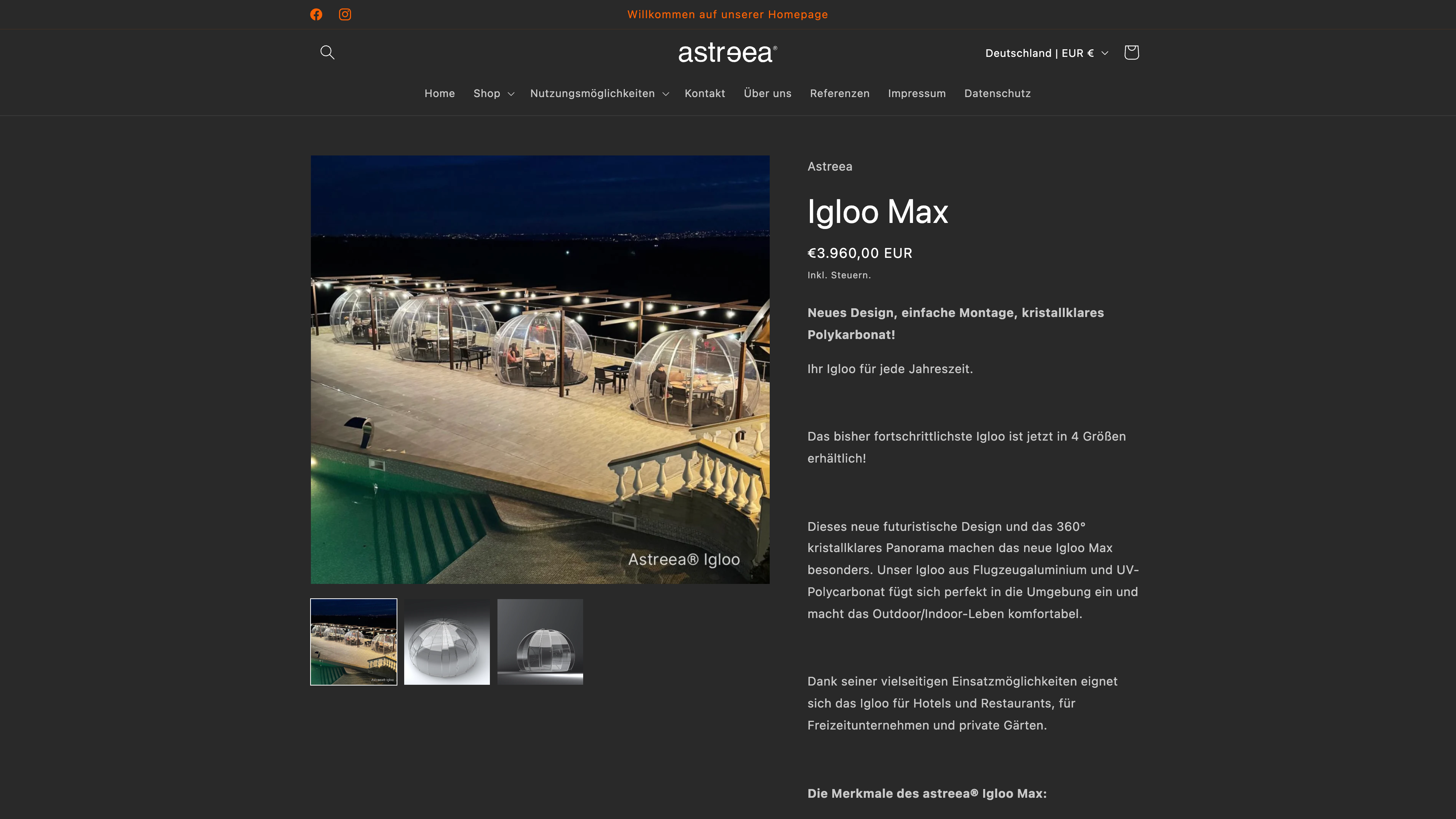 Astreea Igloo official distribuitor website for Germany and Austria screenshot 6
